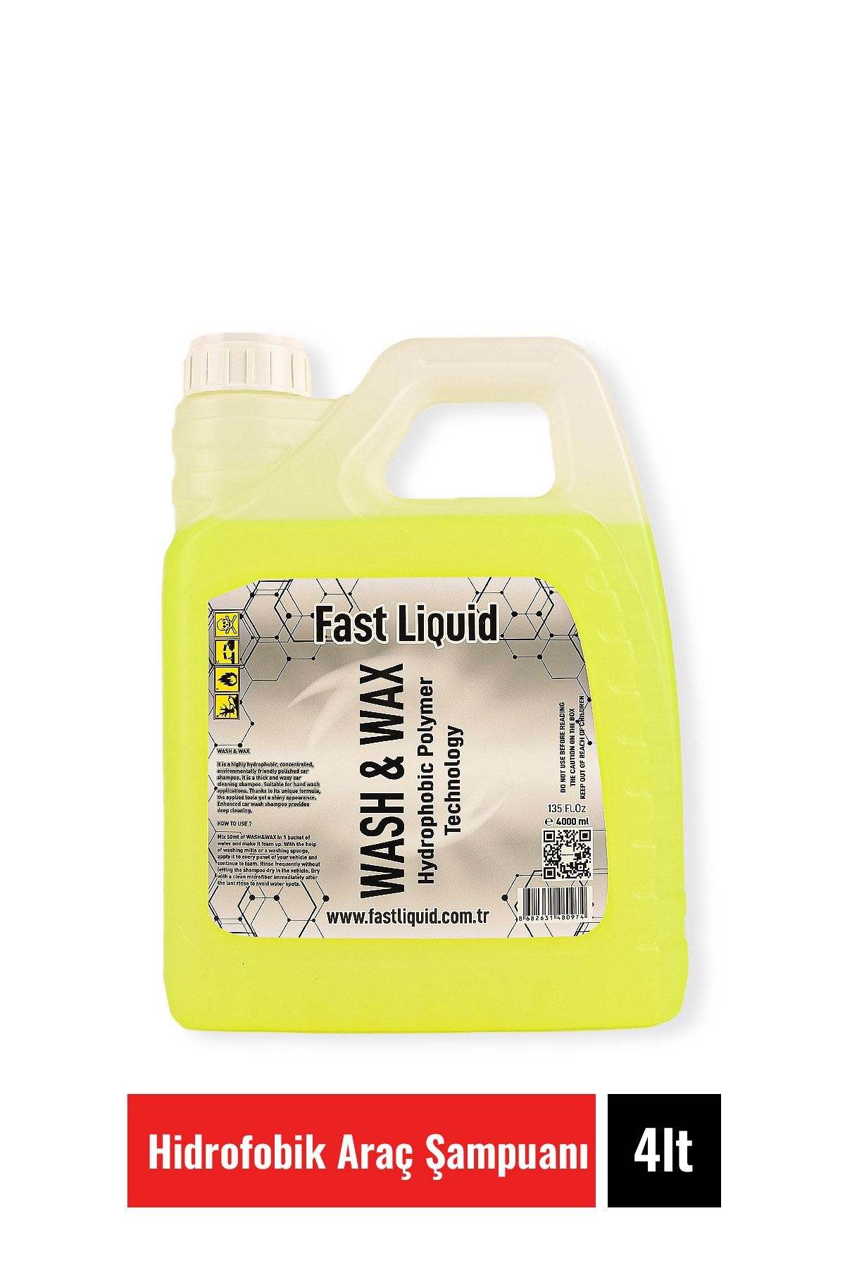 Fast Liquid Oto Şampuan Cilalı Yüksek Konsantre 4lt Wash & Wax