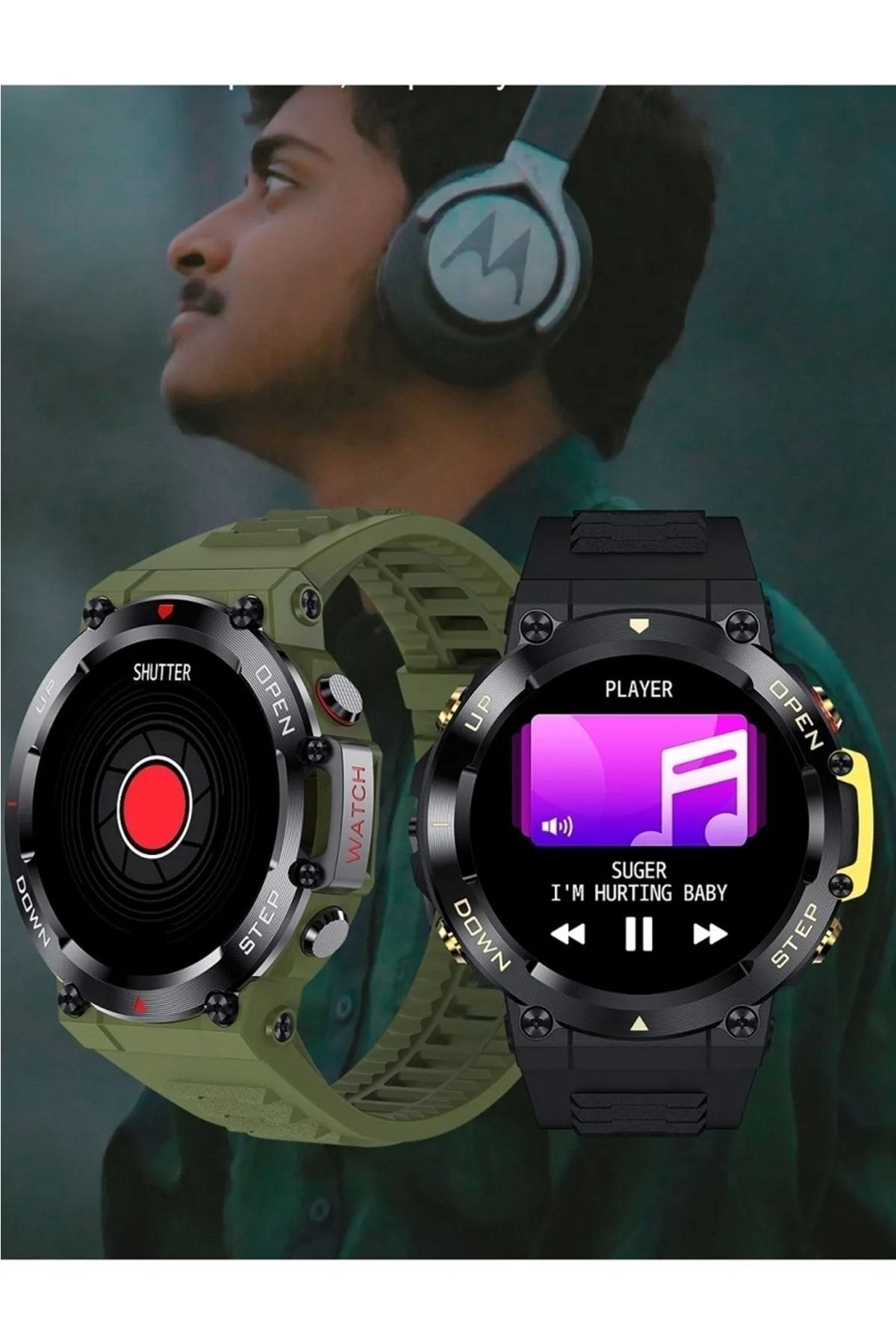 JetTeknolojim Watch Huge erkek Akıllı Saat, Sporcu, dağcı-izci-askeri Saat, Su Geçirmez
