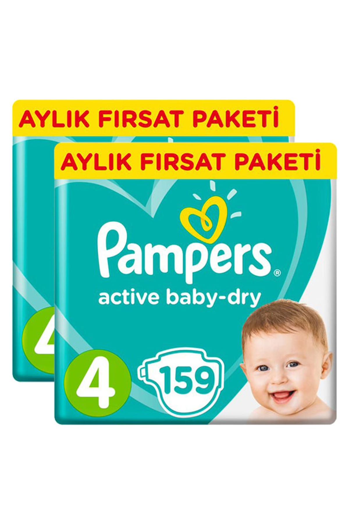 Prima Bebek Bezi Pampers Aktif Bebek Aylık Maxi 4 Beden 159 Adet X 2 Paket