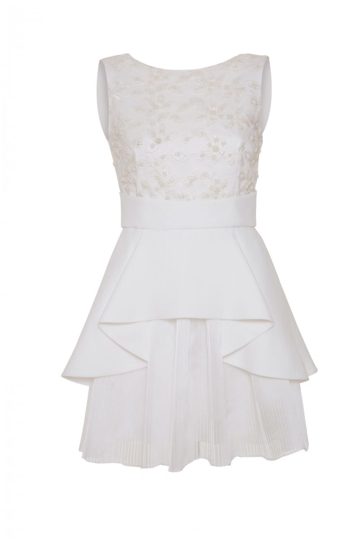 GIZIA Kadın Beyaz Mini Elbise M18Y5W2001XLI