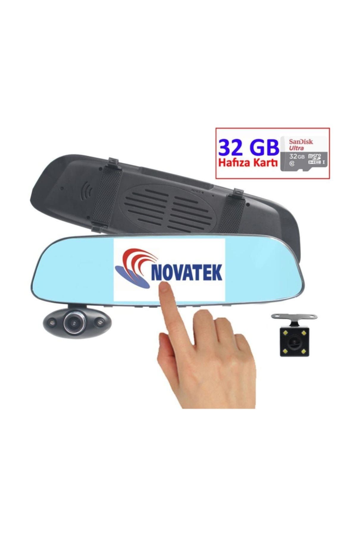 Novatek Dokunmatik Ekran NT530-32GB 3 Yön Araç içi Kayıt Kamerası