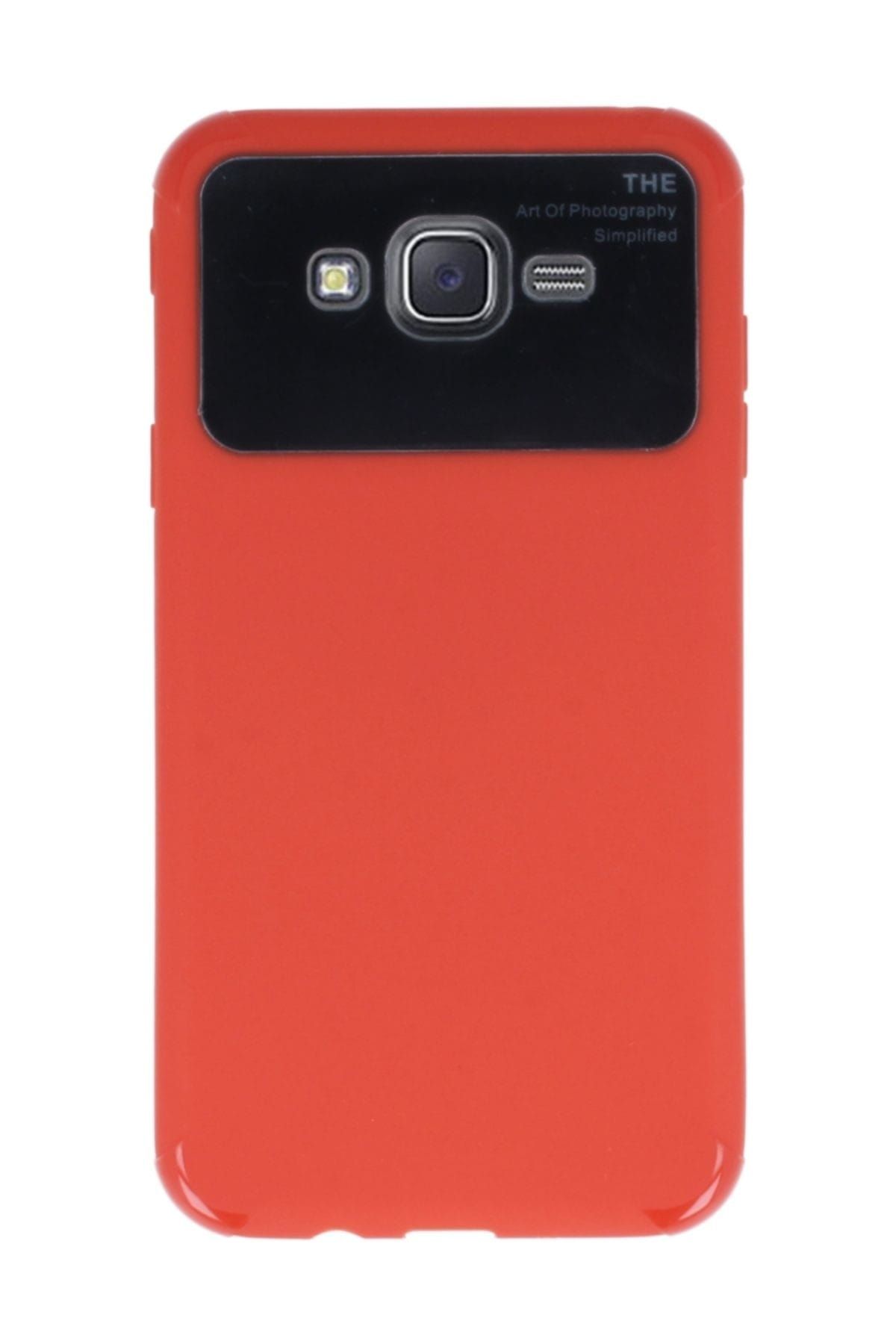 Eiroo Simplified Samsung Galaxy J7 Kırmızı Silikon Kılıf