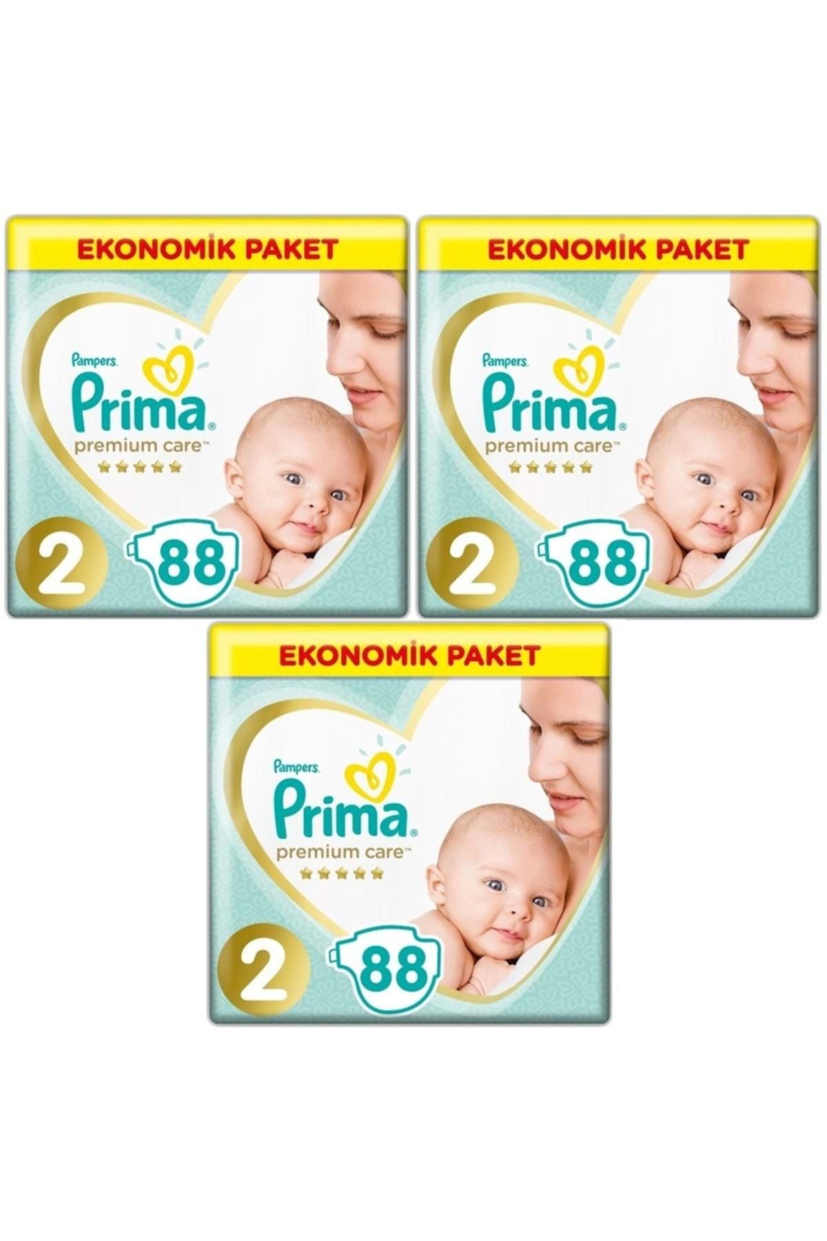Prima Bebek Bezi Premium Care 3'lü Ekonomik Paket 2 Beden 264 Adet