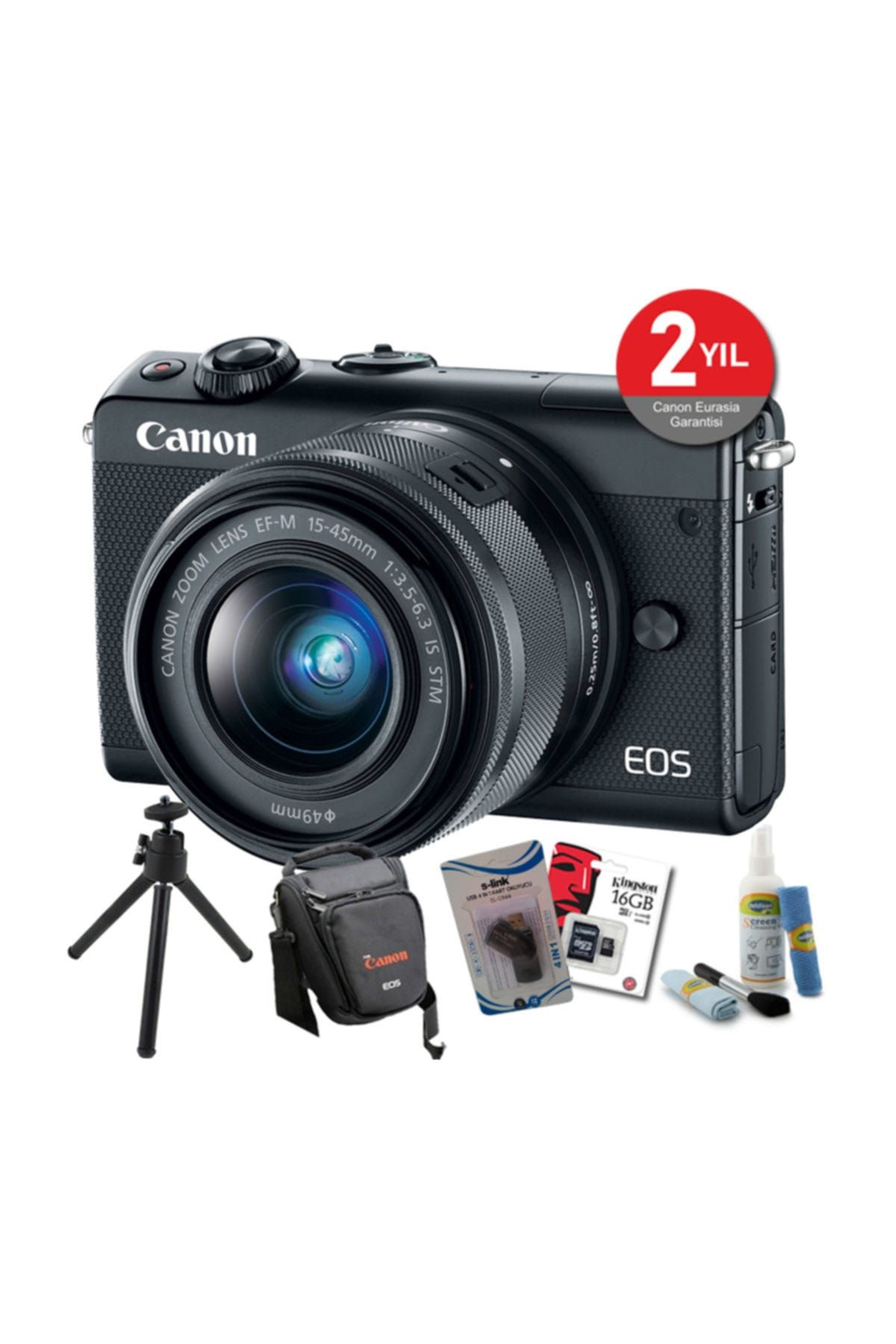 Canon EOS M100 15-45mm Aynasız Fotoğraf Makinesi (Siyah)
