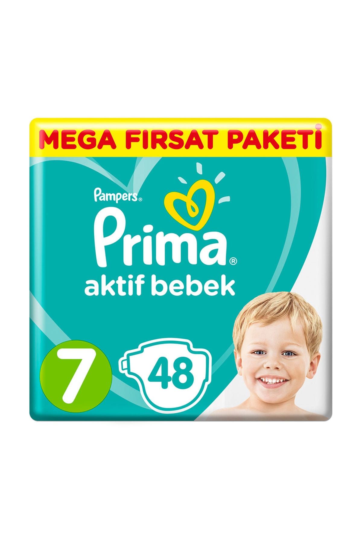Prima Bebek Bezi Aktif Bebek 7 Beden 48 Adet Mega Fırsat Paketi