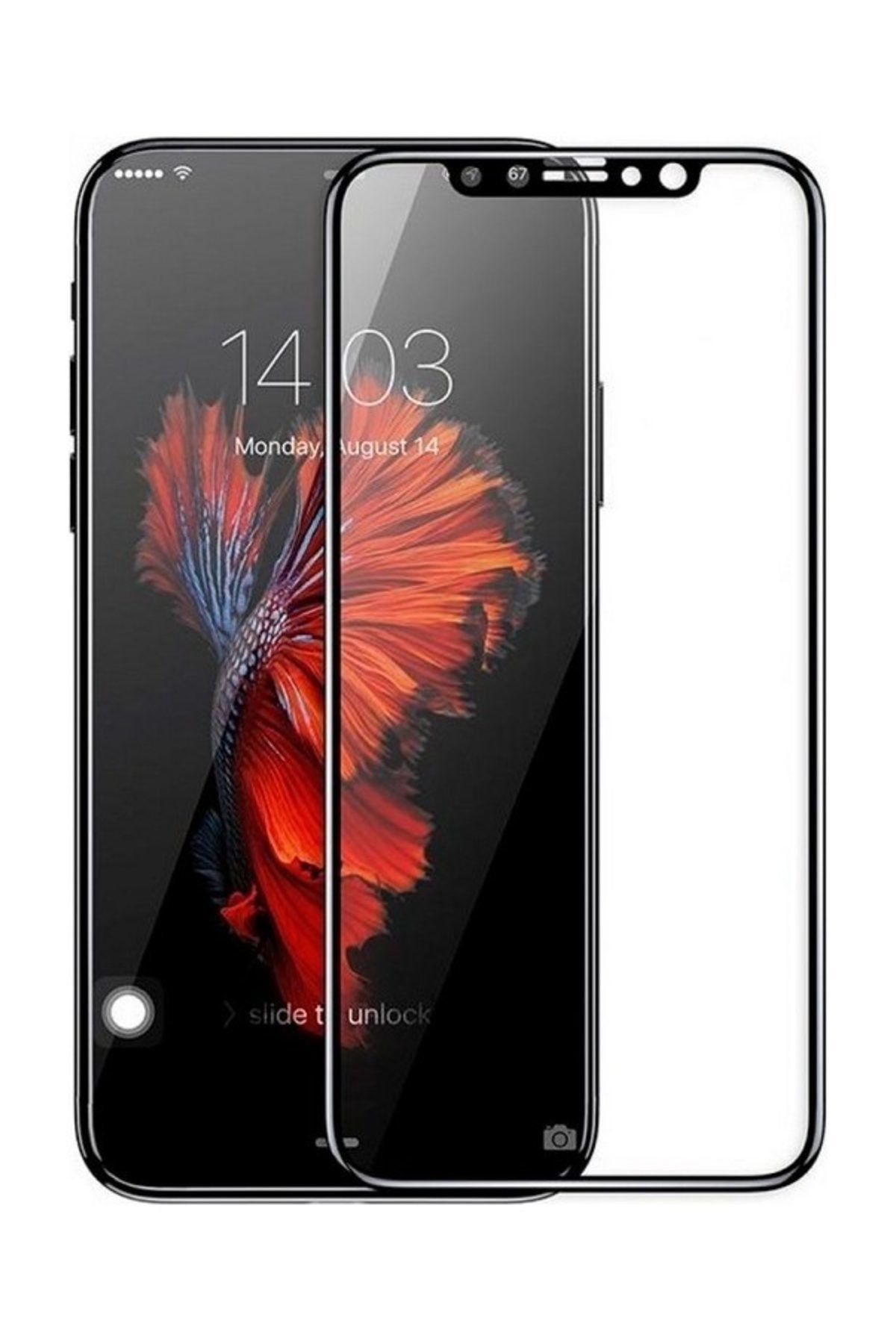 Smody iPhone XS 5D Tam Ekran Cam Koruyucu Siyah