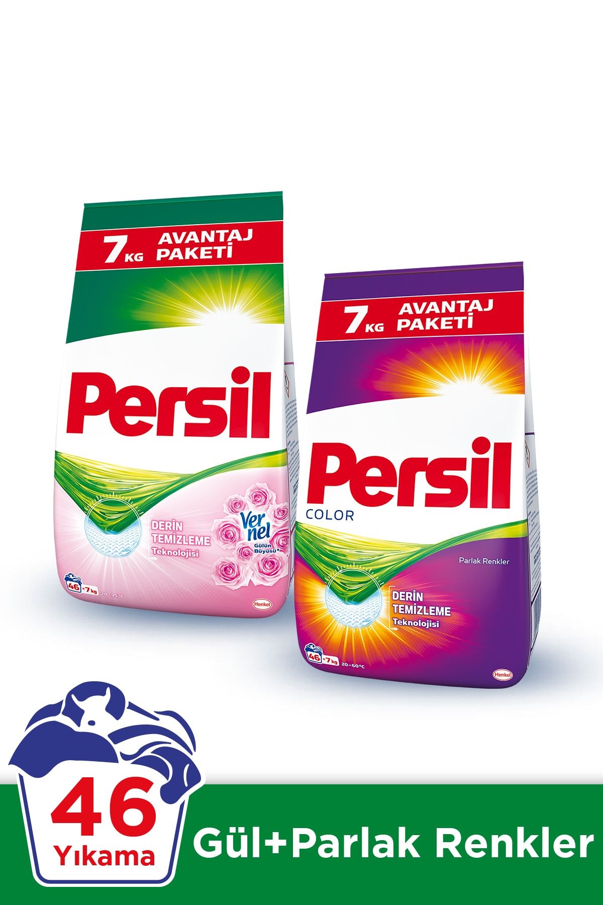 Persil Expert Toz Çamaşır Deterjanı Color 7 kg + Gülün Büyüsü 7 kg Set