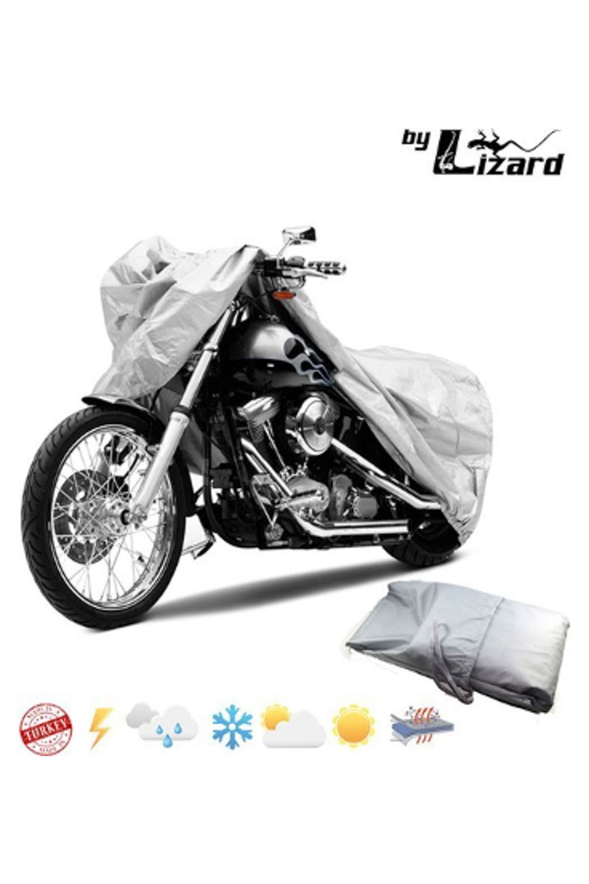 ByLizard Royal Enfield Classic Chrome Motosiklet Brandası, Motor Örtüsü, Çadır