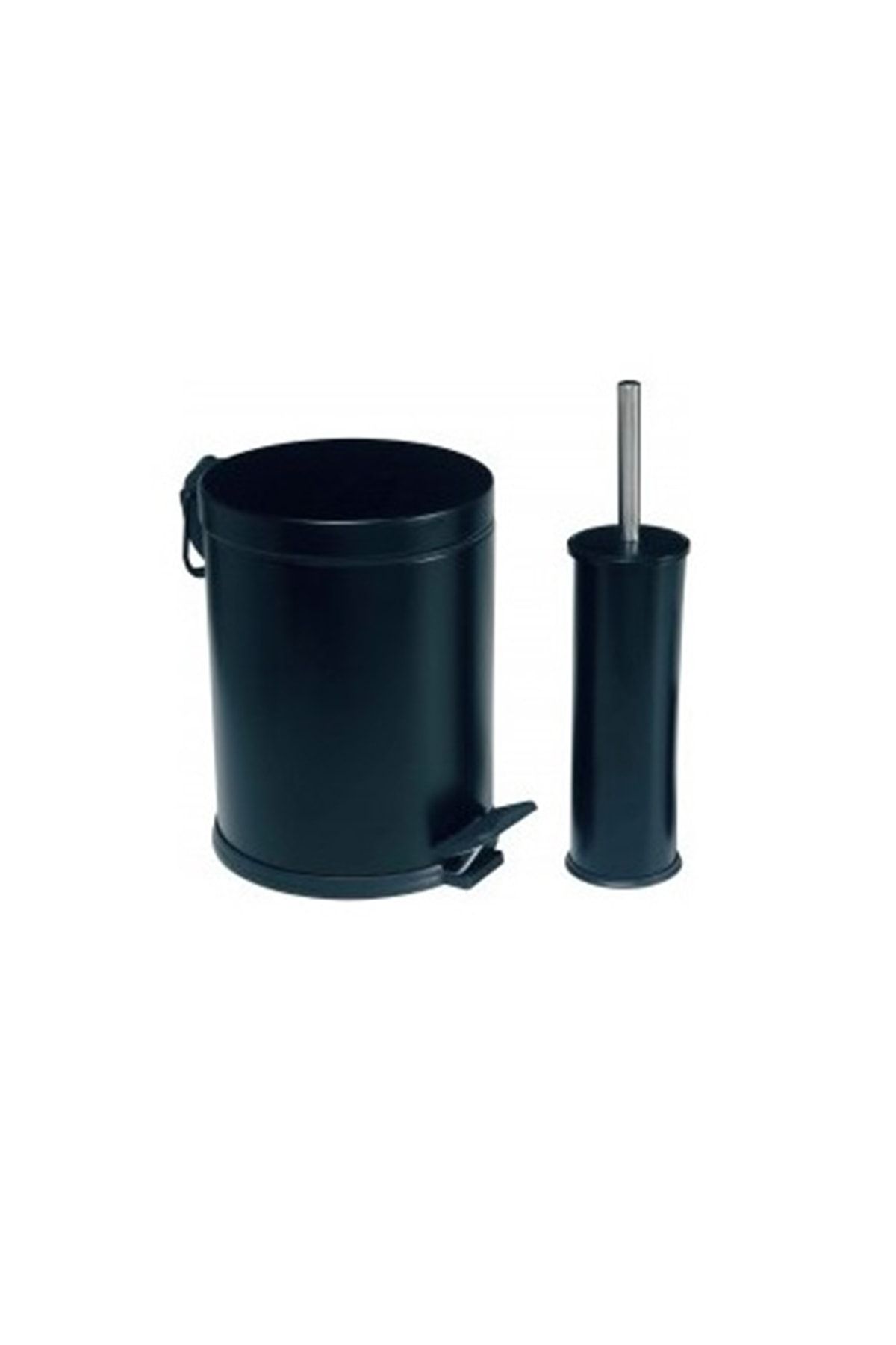 Dibanyo Banyo Seti 2'li Çöp Kovası Klozet Fırçası 12 Litre Siyah