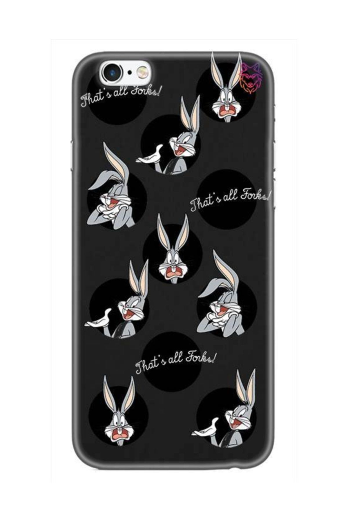 Wolf Dizayn Iphone 6 Siyah Silikon Kılıf -bugs Bunny