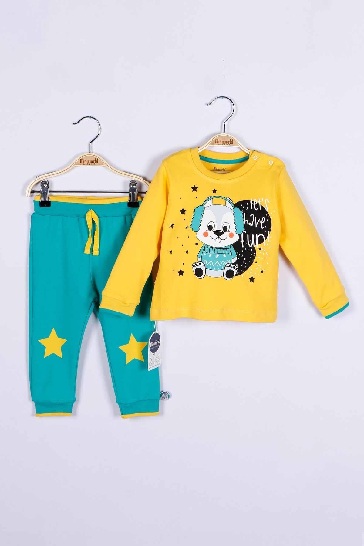 Miniworld Erkek Bebek Sweatshirt Pantolon 2li Takım 14761