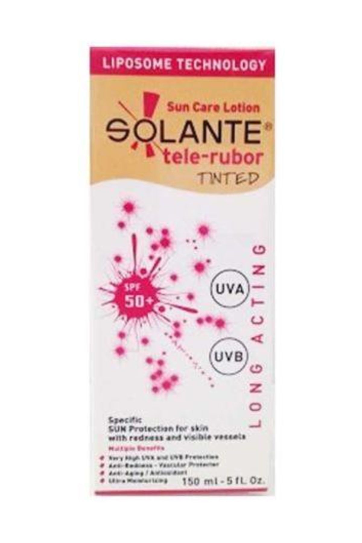 Solante Tele-rubor Tinted Sun Care Lotion Spf 50+150 ml Kızarıklık Önleyici Renkli Güneş Losyonu