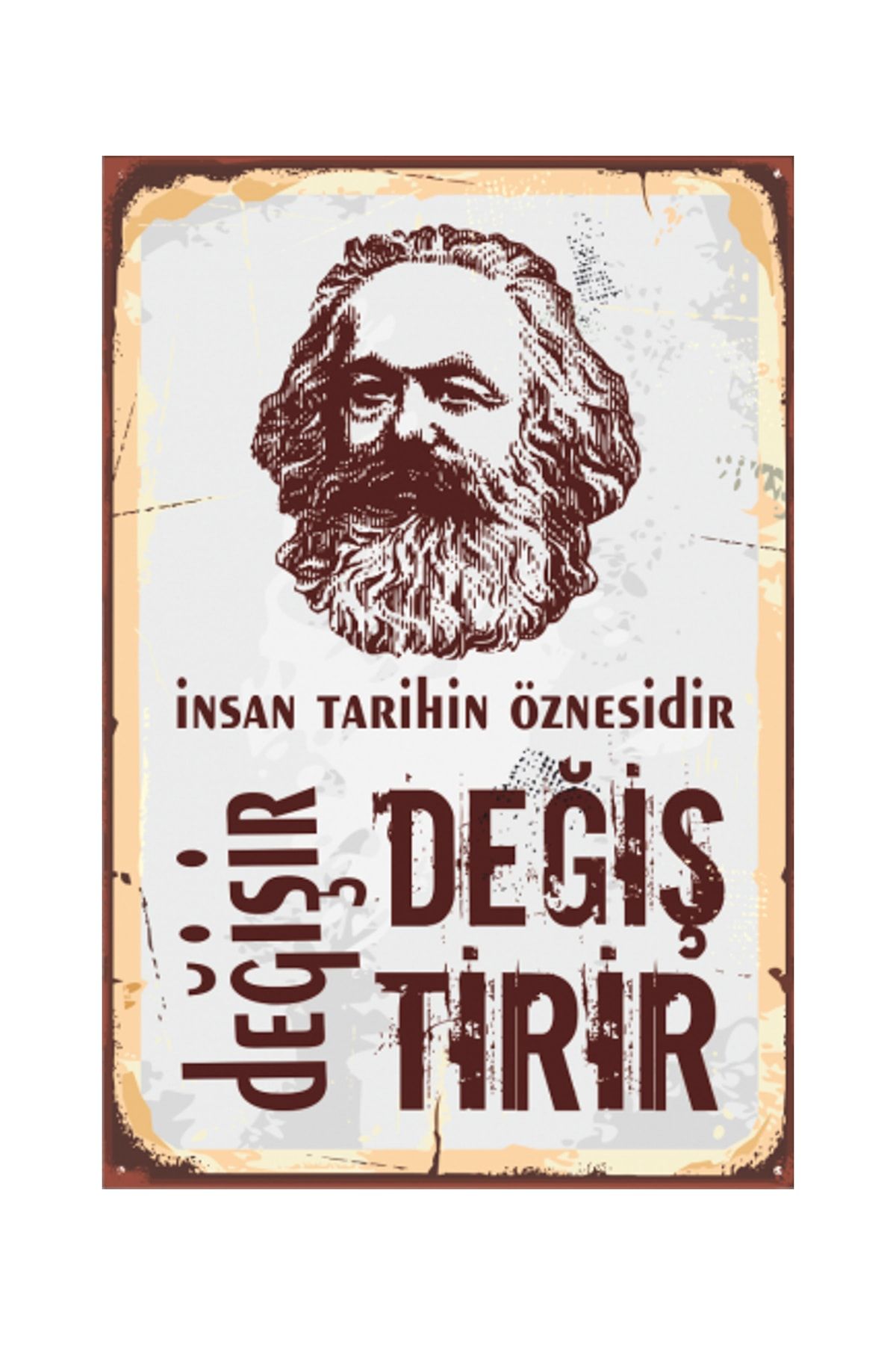 Hayat Poster Karl Marx Retro Vintage Ahşap Poster 2030008