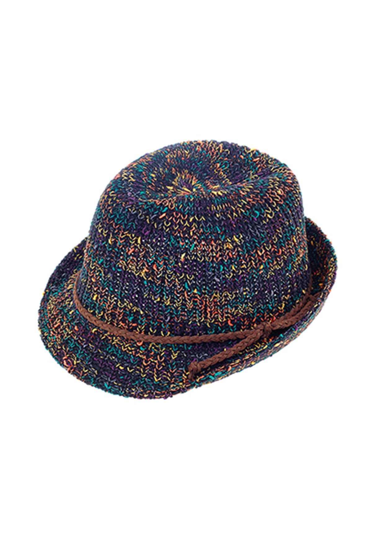 Bay Şapkacı Tükendi - Renkli Örme Kadın Fötr Şapka