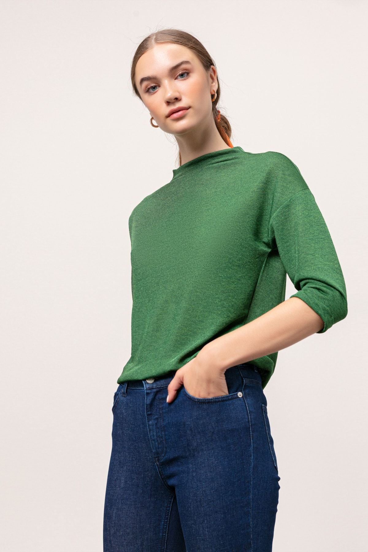 Mudo Kadın Ördek Yeşili Casual Bluz 357705