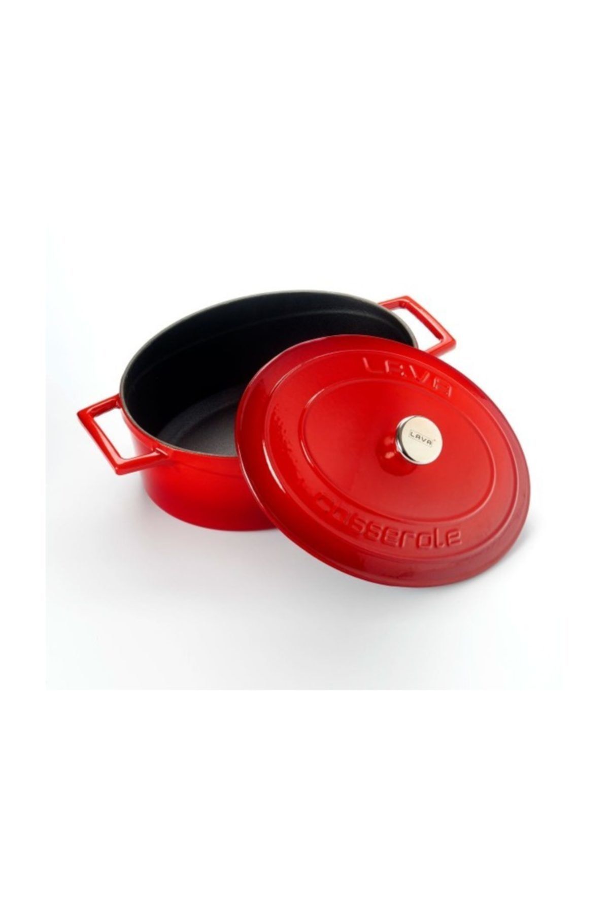 Lava Döküm Oval Tencere Folk Kırmızı - 29 cm
