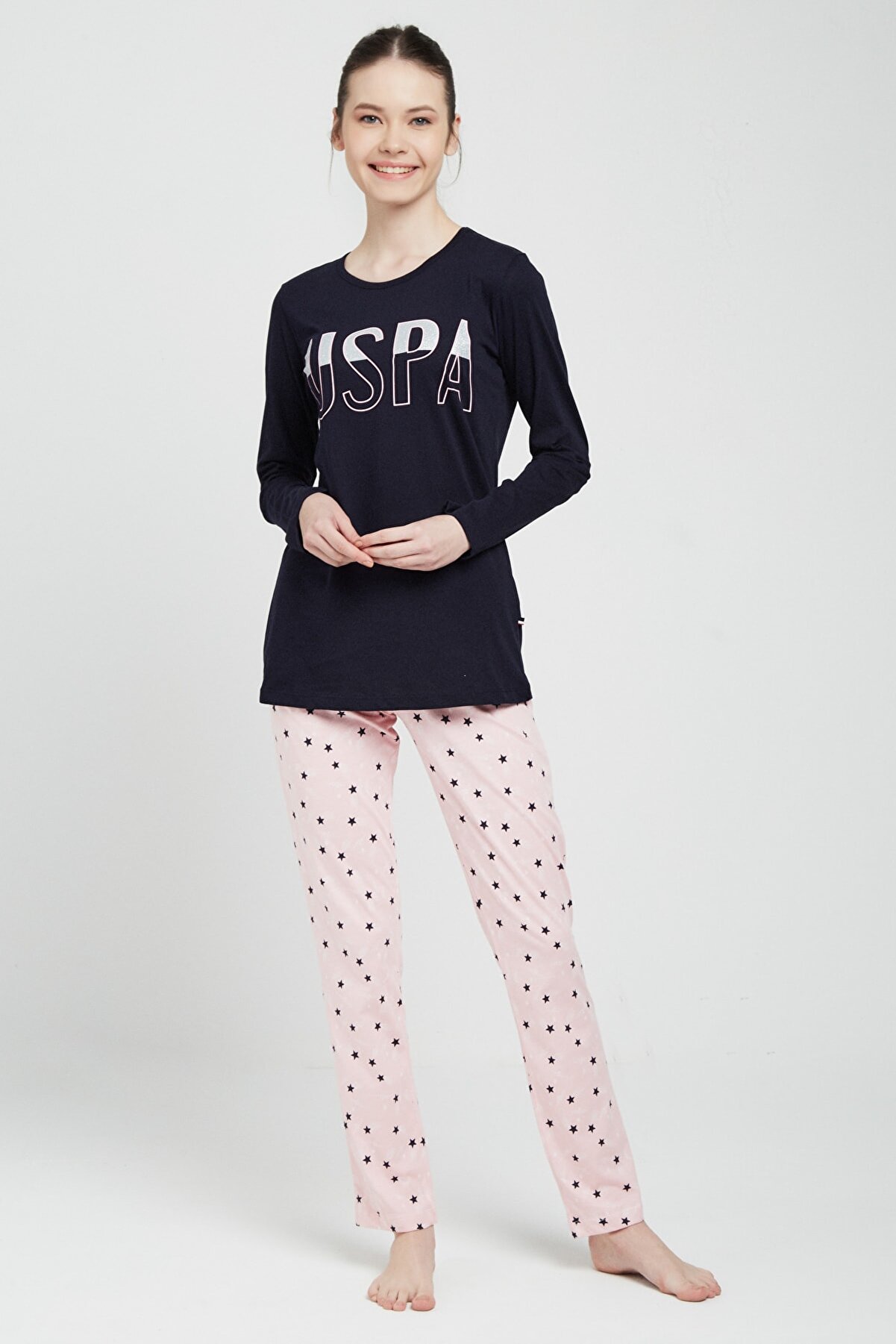 U.S. Polo Assn. Kadın Lacivert Pijama Takım