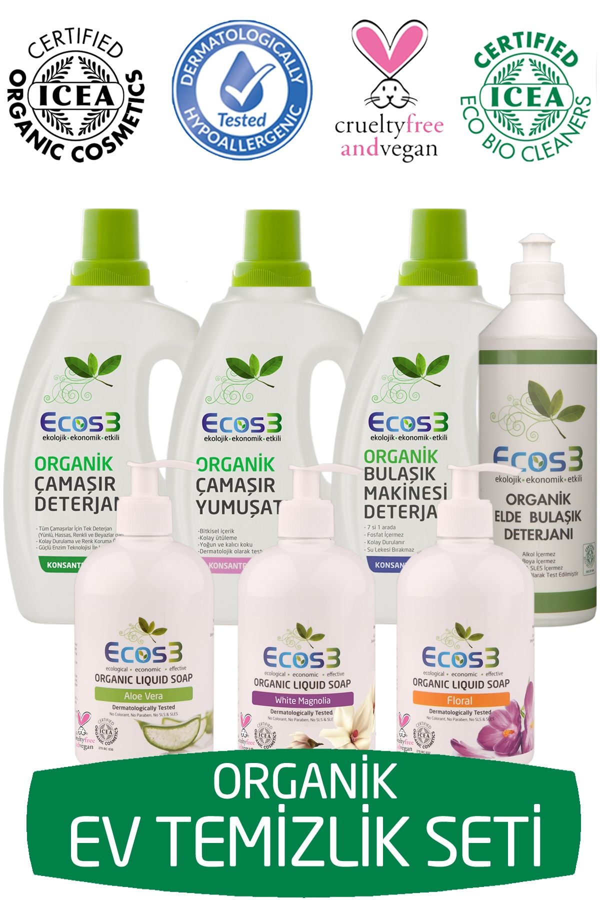 Ecos3 Organik Ev Temizlik Seti ( 7 Ürün )