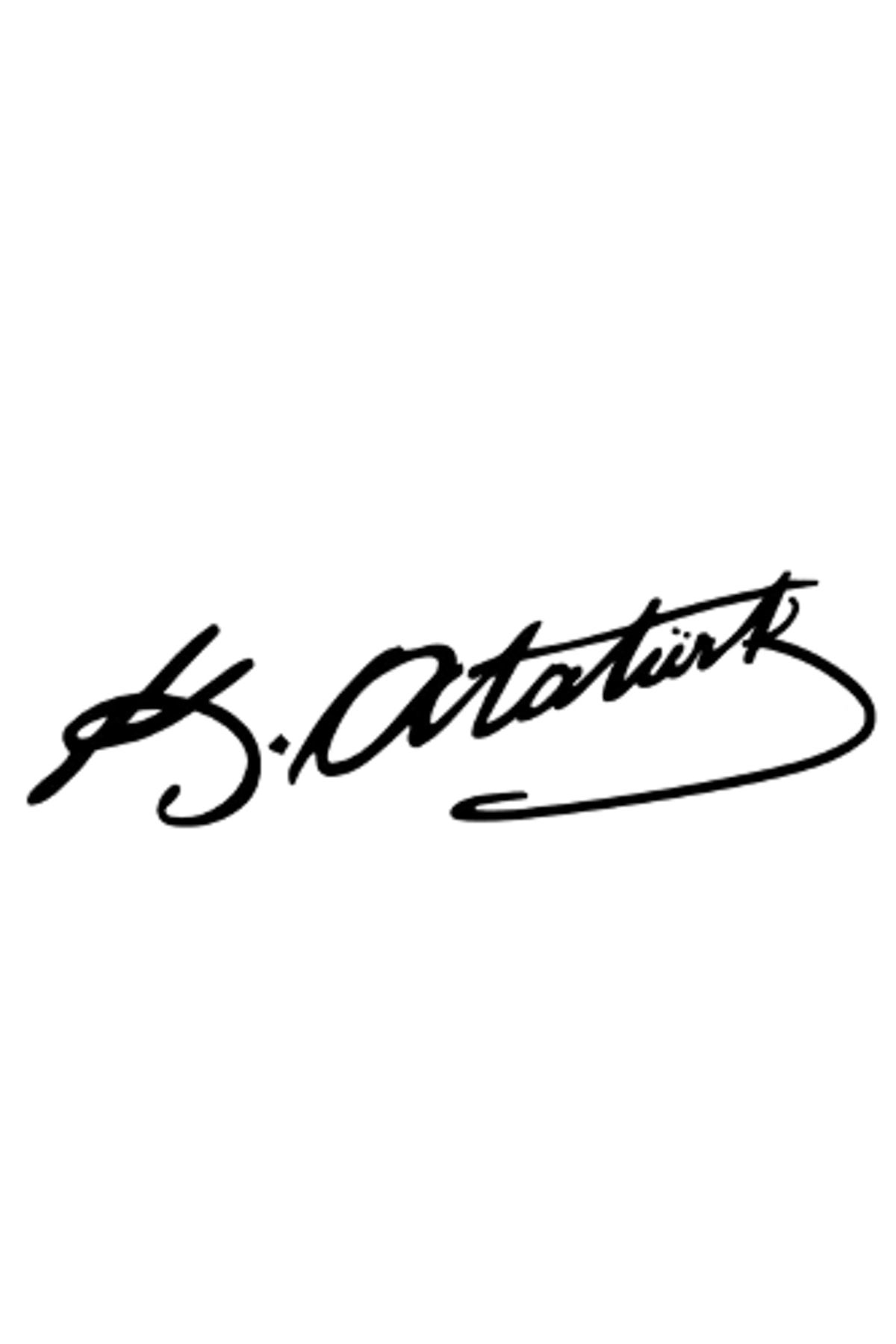 Sticker Sepetim Mustafa Kemal Atatürk İmzası Küçük Boy Beyaz