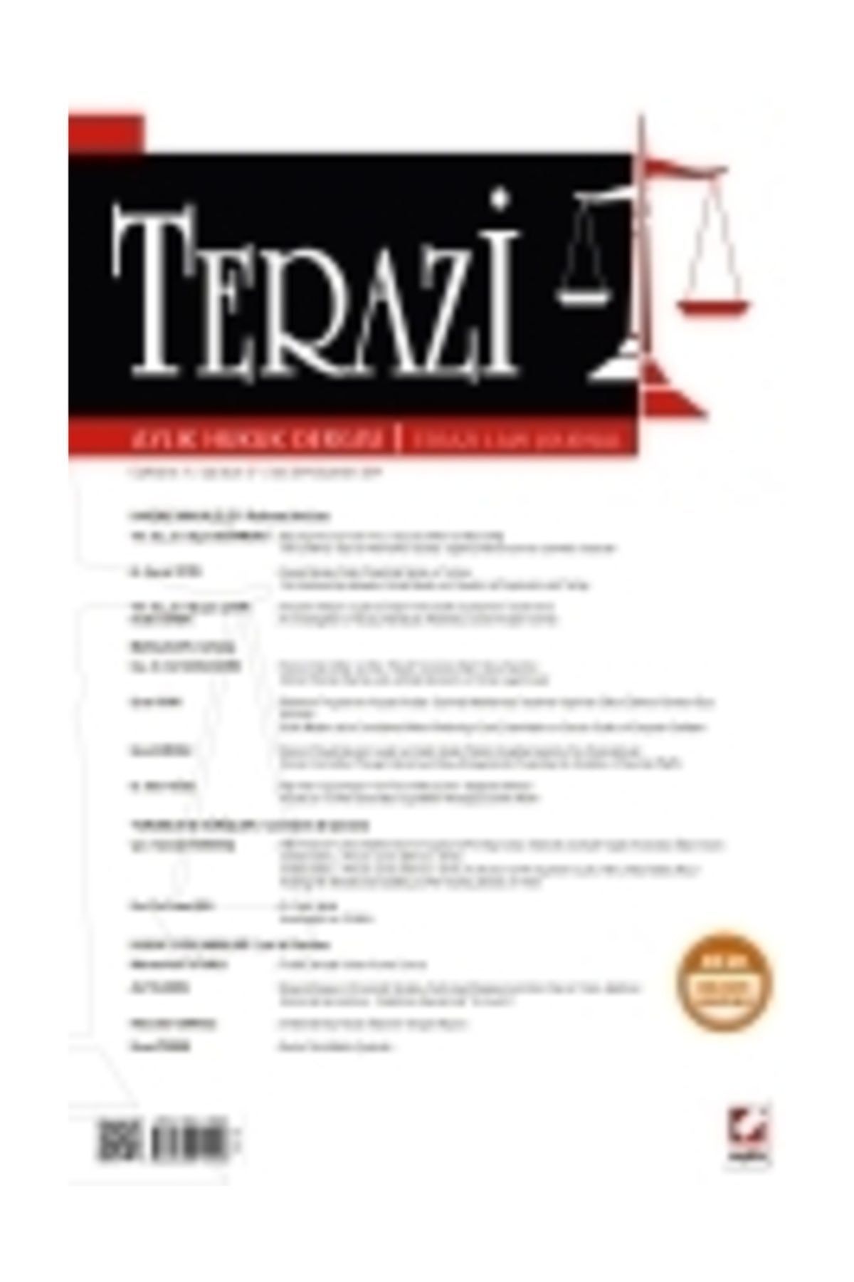 Seçkin Yayınları Terazi Aylık Hukuk Dergisi Sayı:97 Eylül 2014