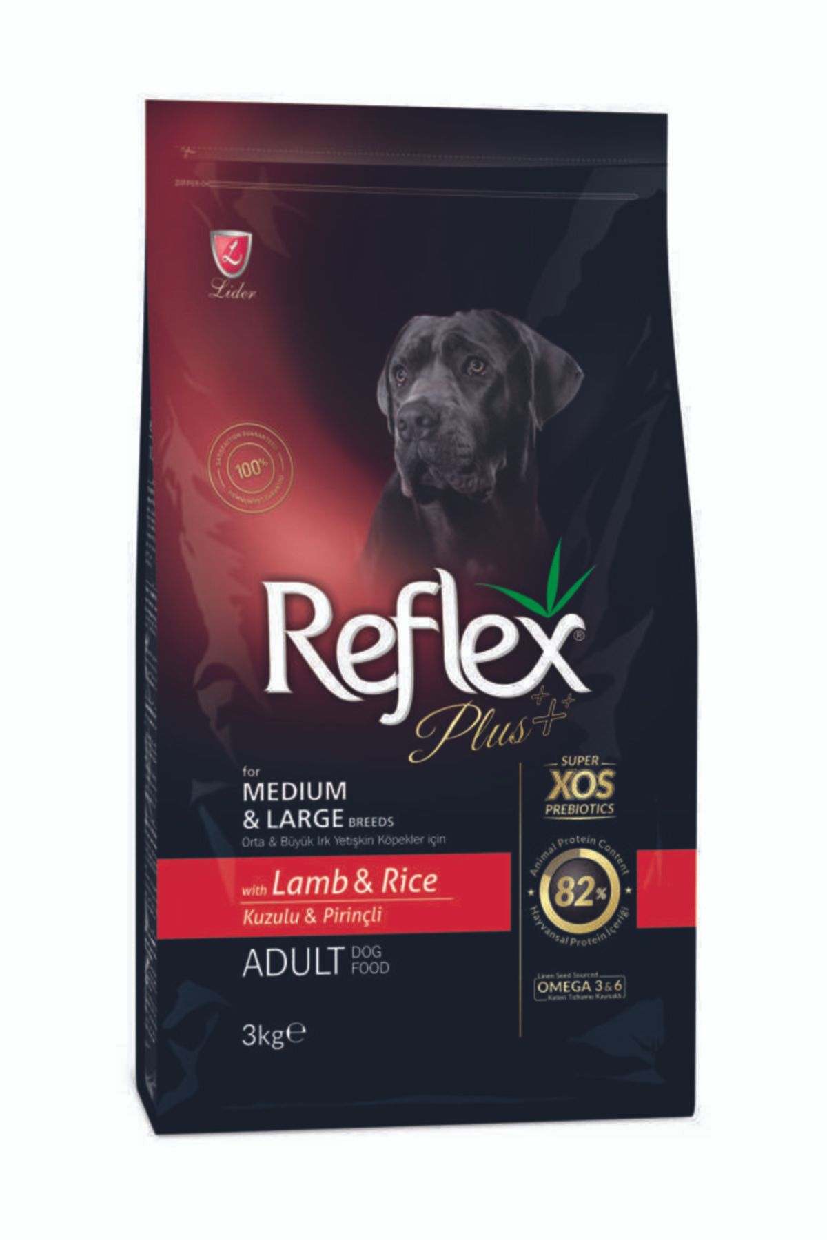 Reflex Plus Orta Ve Büyük Irk Yetişkin Köpekler Için Kuzulu & Pirinçli Köpek Maması 3 Kg