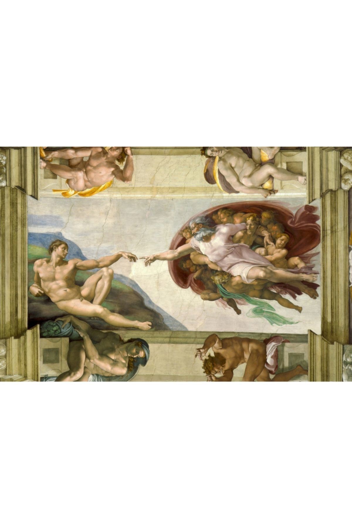 Tablosan Adem'in Yaratılışı - Michelangelo Kanvas Tablo 90x120 Cm 90x120 Cm