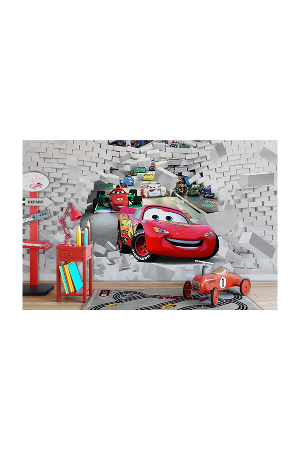 Modaduvar Cars-araba Çocuk Odası Vinil Duvar Kağıdı 420 X 265 cm Cck-78029