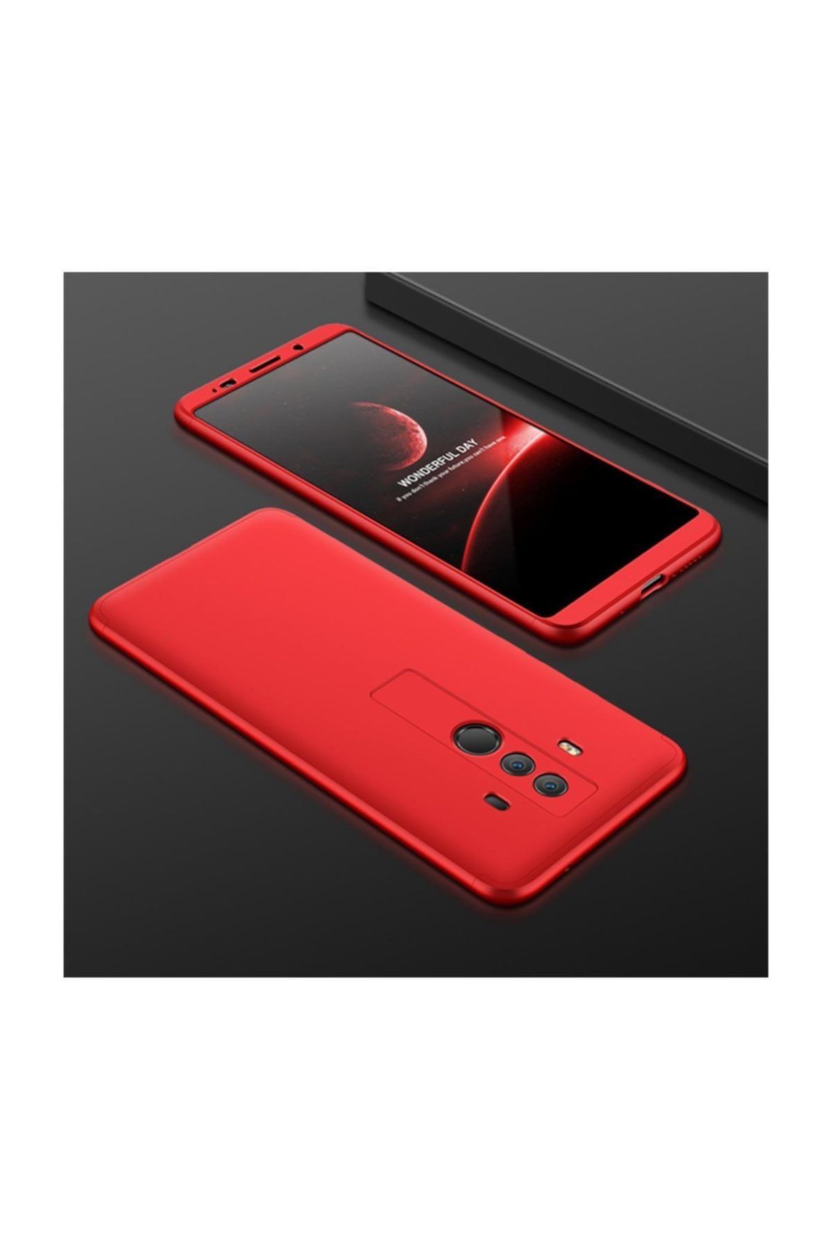 Dara Aksesuar Huawei Mate 10 Pro New 360 Derece Tam Koruma Kılıf Kırmızı