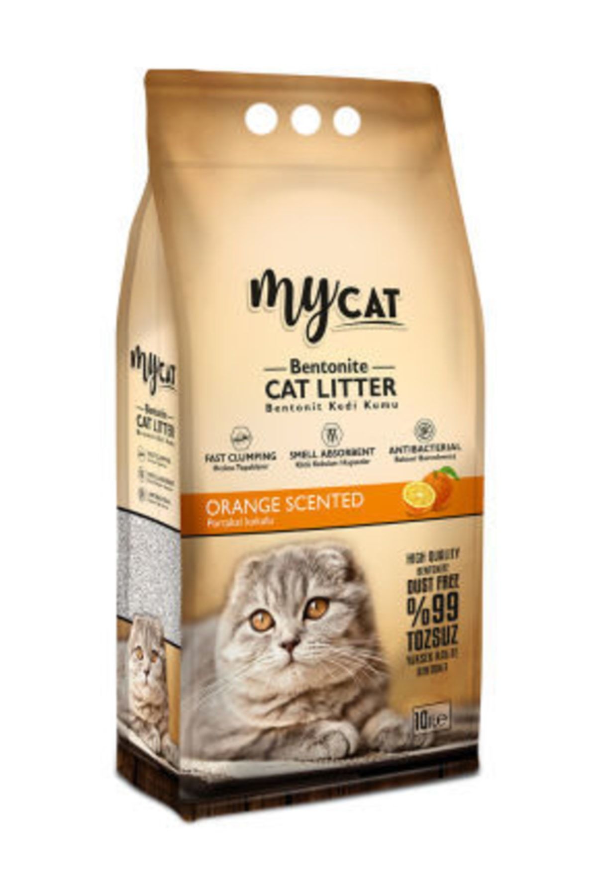 My Cat Mycat Portakal Kokulu Topaklaşan Bentonit Kedi Kumu 10lt