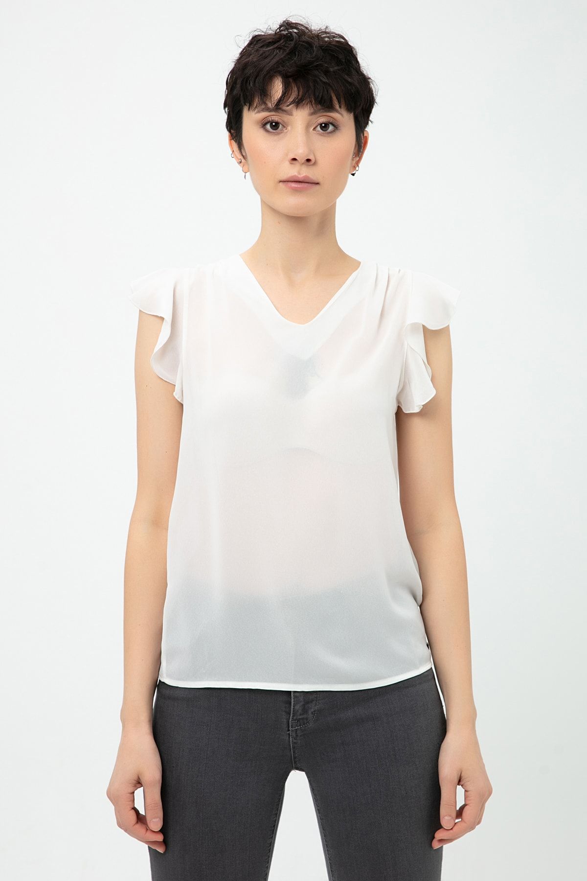 Guess Collection Kadın Beyaz Bluz W51H0LW8009