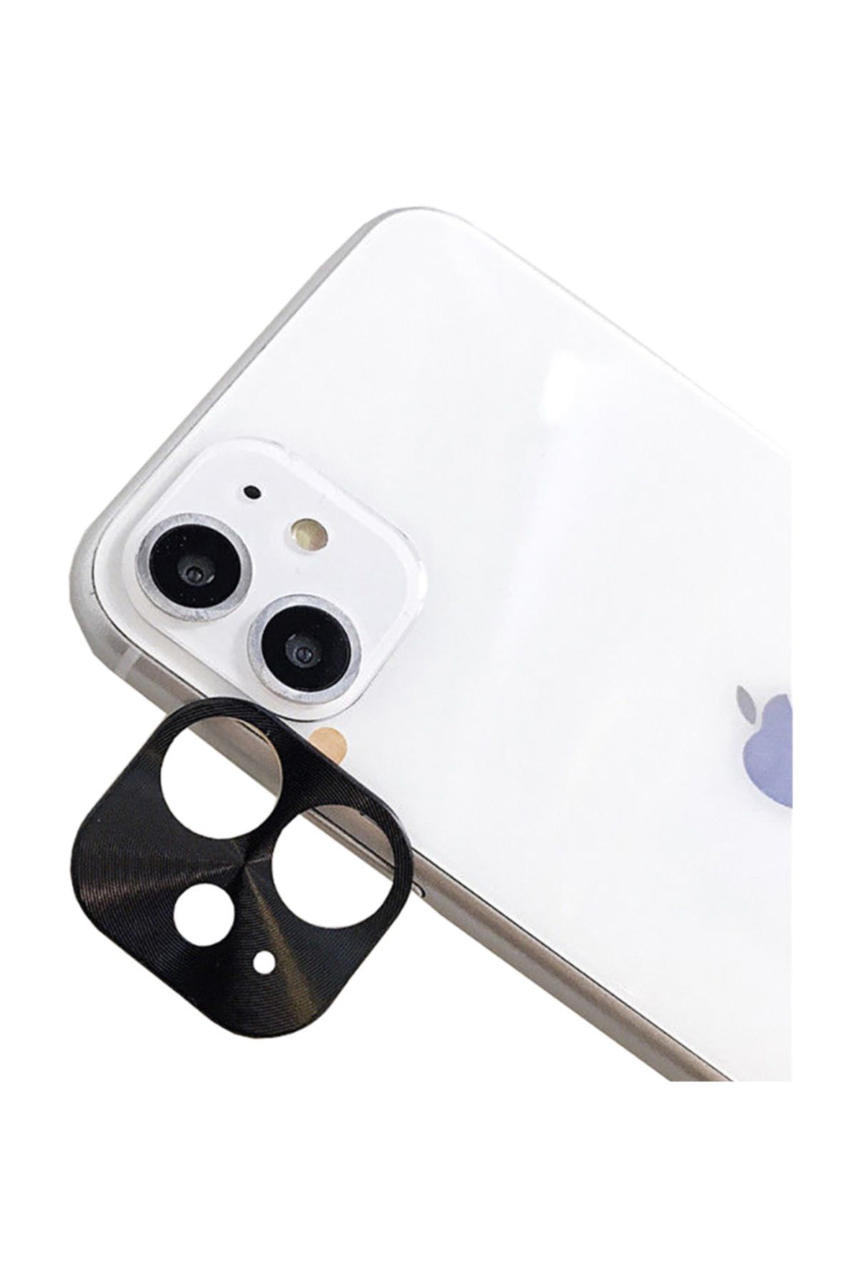 Microcase Iphone 11 Kamera Lens Koruma Halkası - Kapalı Tasarım - Siyah