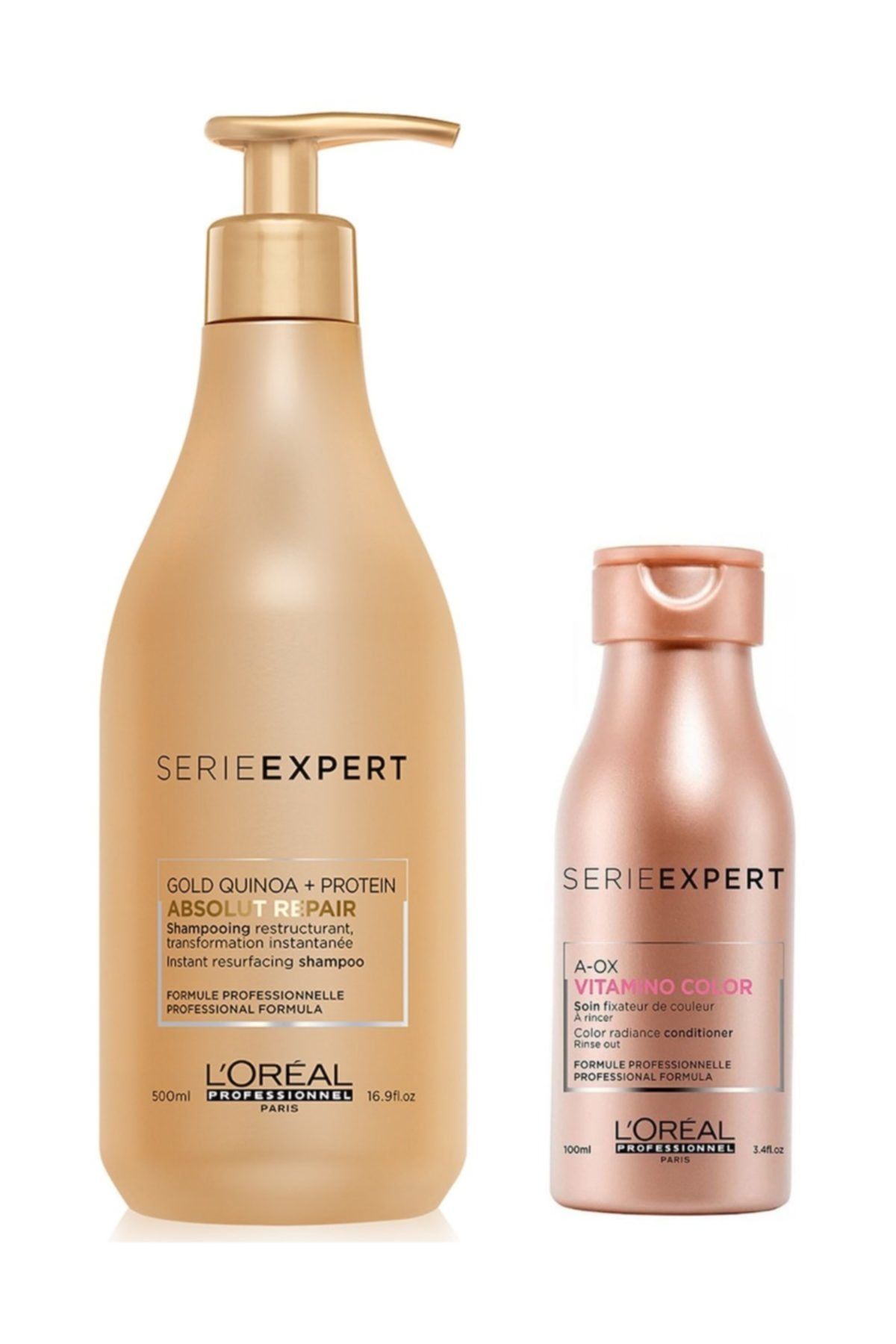 L'oreal Professionnel Yıpranmış Saçlar Için Onarıcı Gold Şampuan 500 Ml + Vitamino Şampuan 100 ml