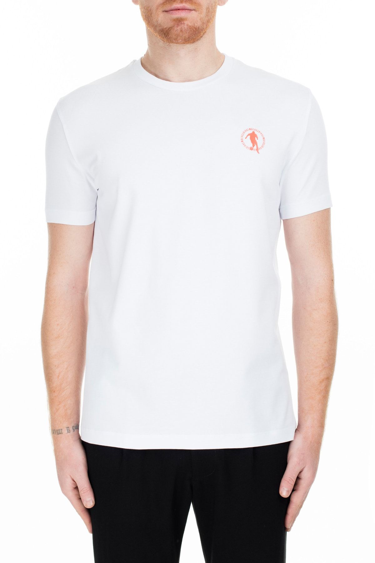 DIRK BIKKEMBERGS Erkek Beyaz T-Shirt C7001D9E1823A00