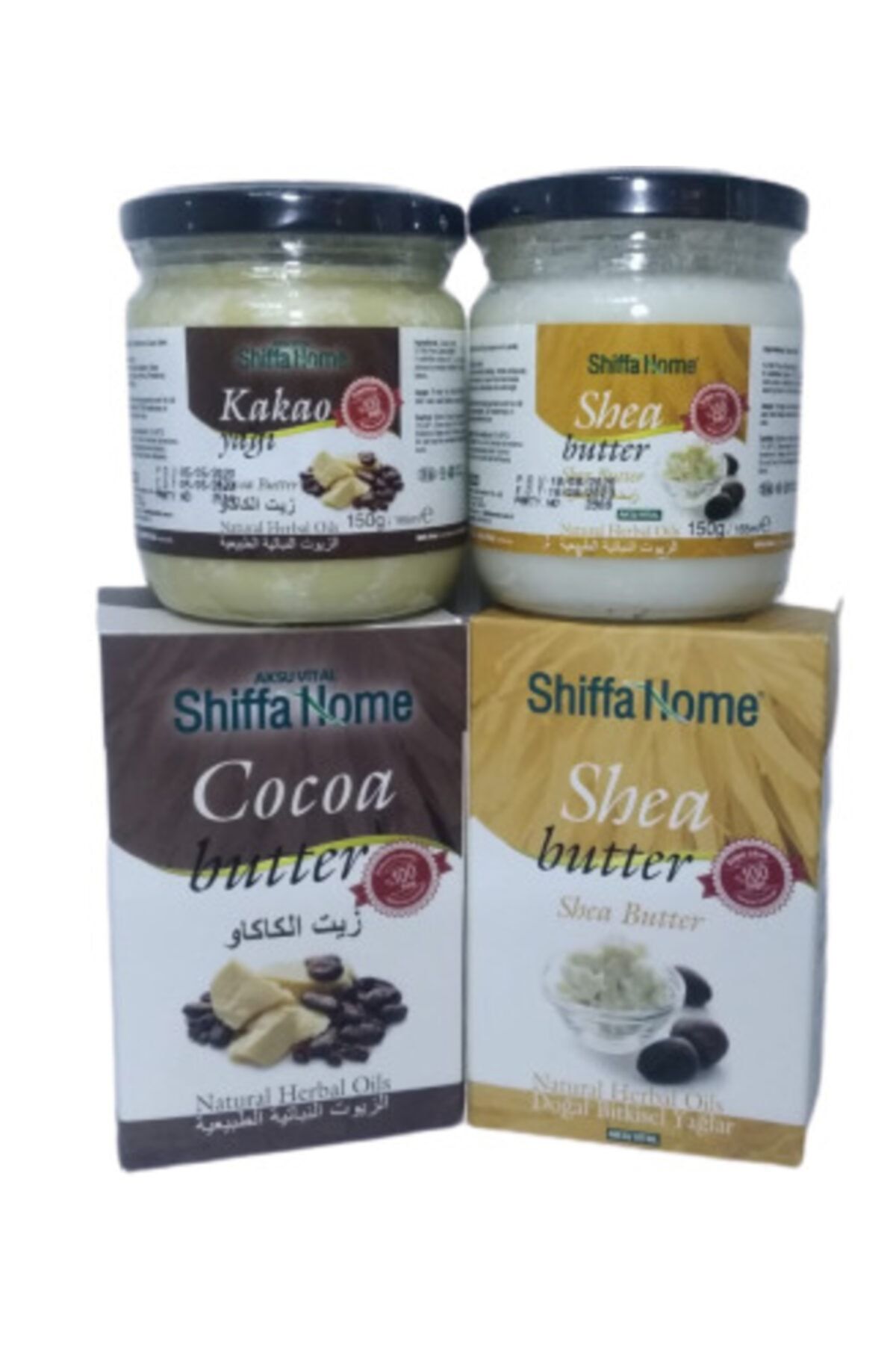 Aksuvital Bitkisel Ürünler Shiffa Home Shea Butter + Kakao Yağı 150+150 Gr 2'li Kampanya