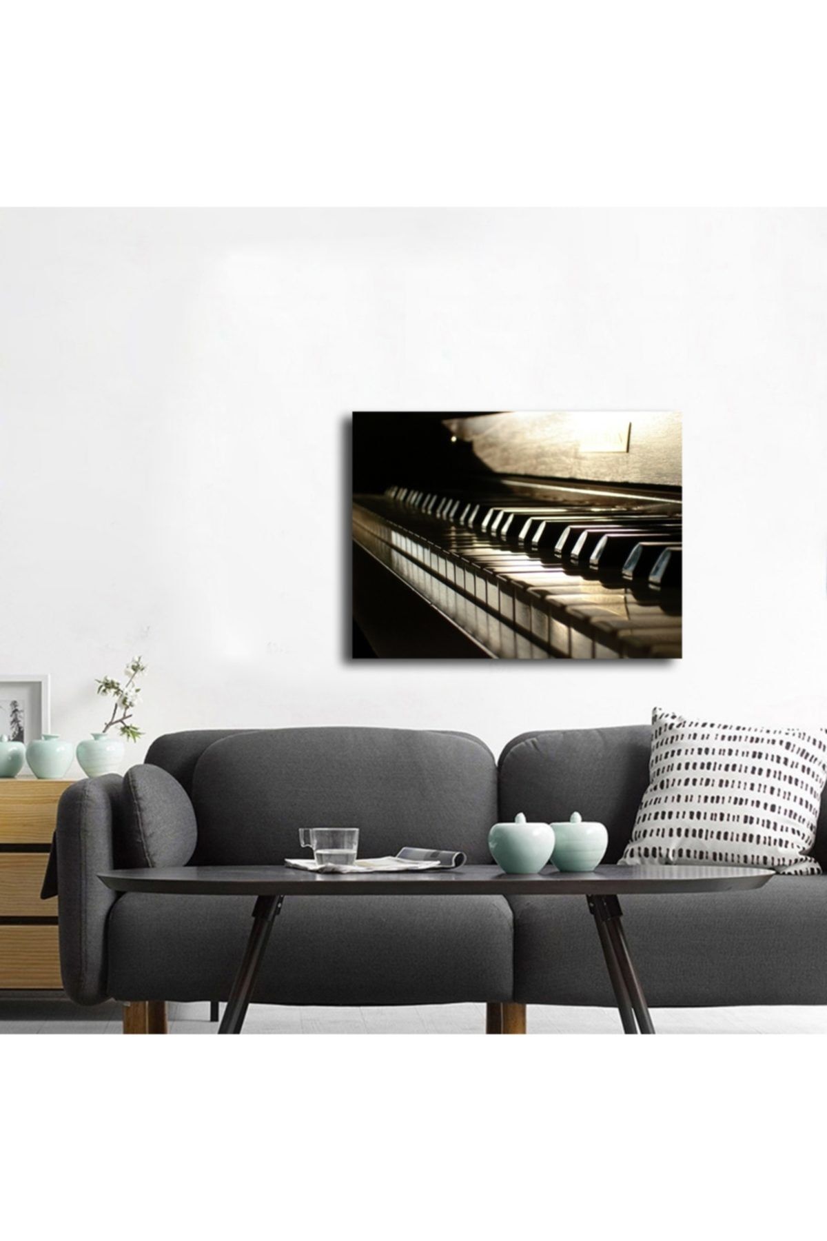 Tablosan Piyano Dekoratif Kanvas Tablo 100x140 Cm