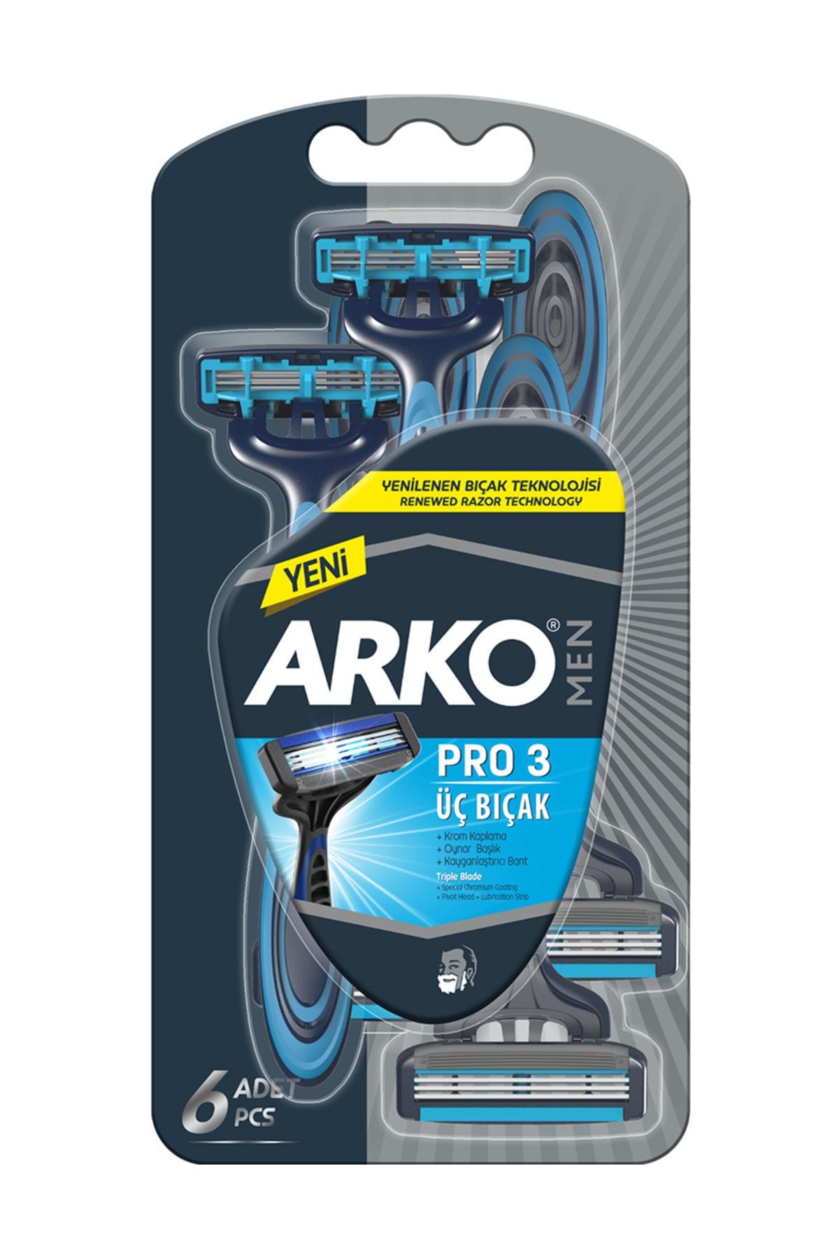 Arko Men Tıraş Bıçağı Pro 3 6'lı