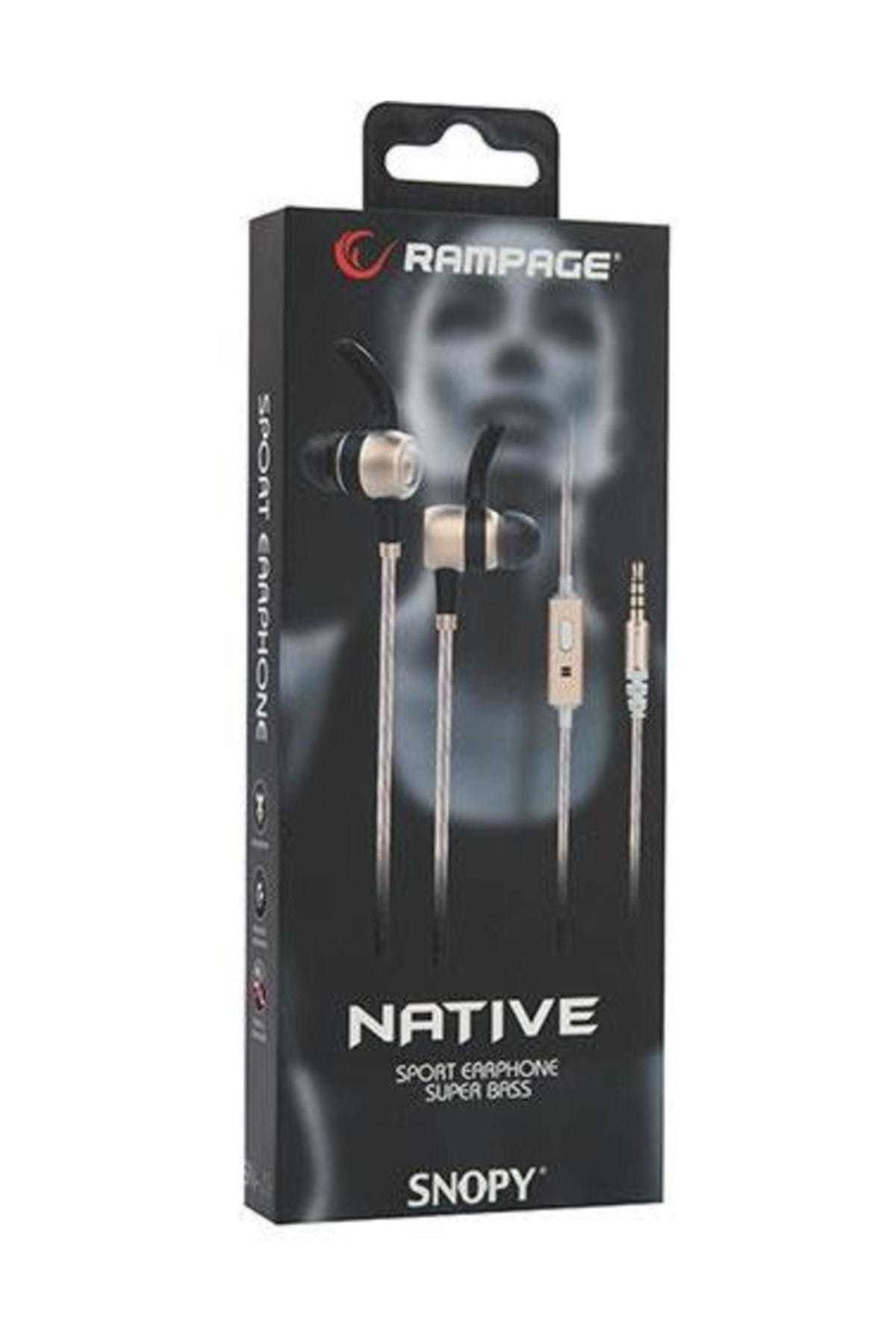Rampage SN-J9 NATIVE Mobil Telefon Uyumlu Metal Kulak İçi Gold Mikrofonlu Kulaklık
