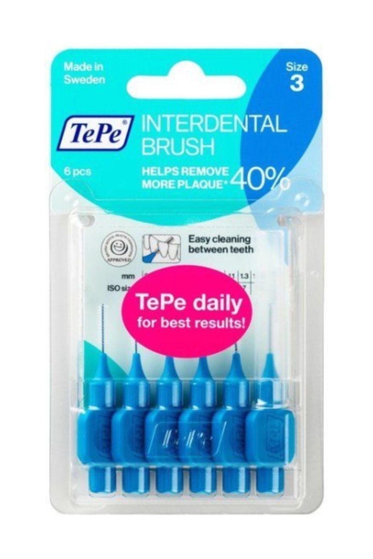 TePe Interdental Brush Arayüz Fırçası Mavi 0.6 Mm 6 Lı