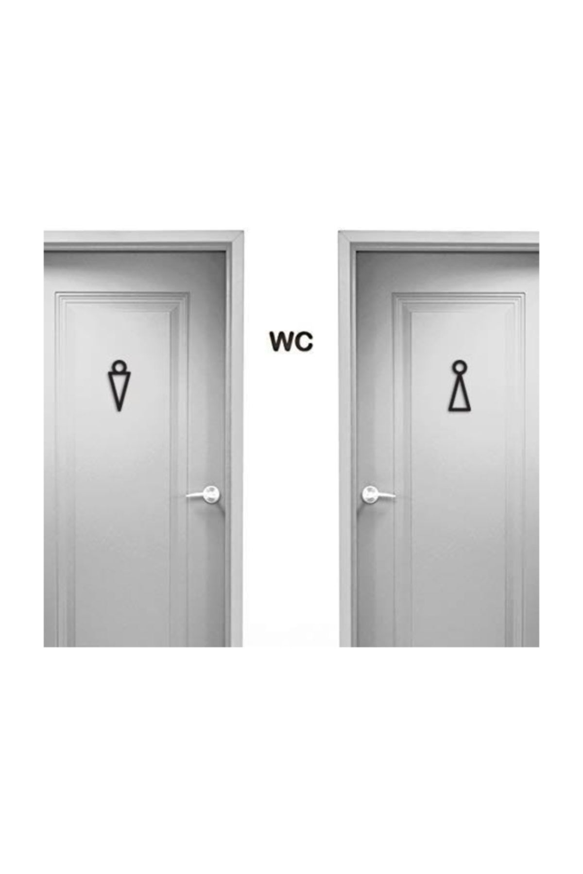 CajuArt Modern Ahşap Erkek Kadın  Wc Tuvalet Kapı Yönlendirme Işareti