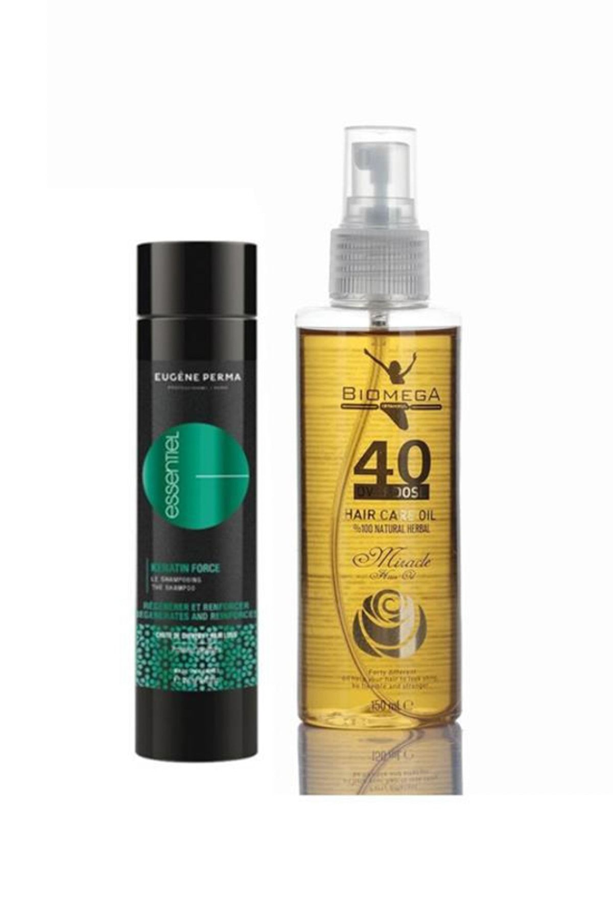 Eugene Perma Essentiel Keratin Force Şampuan 250 ml+Biomega 40 Bitkili Doğal Saç Bakım Yağı 150 ml 558956116557