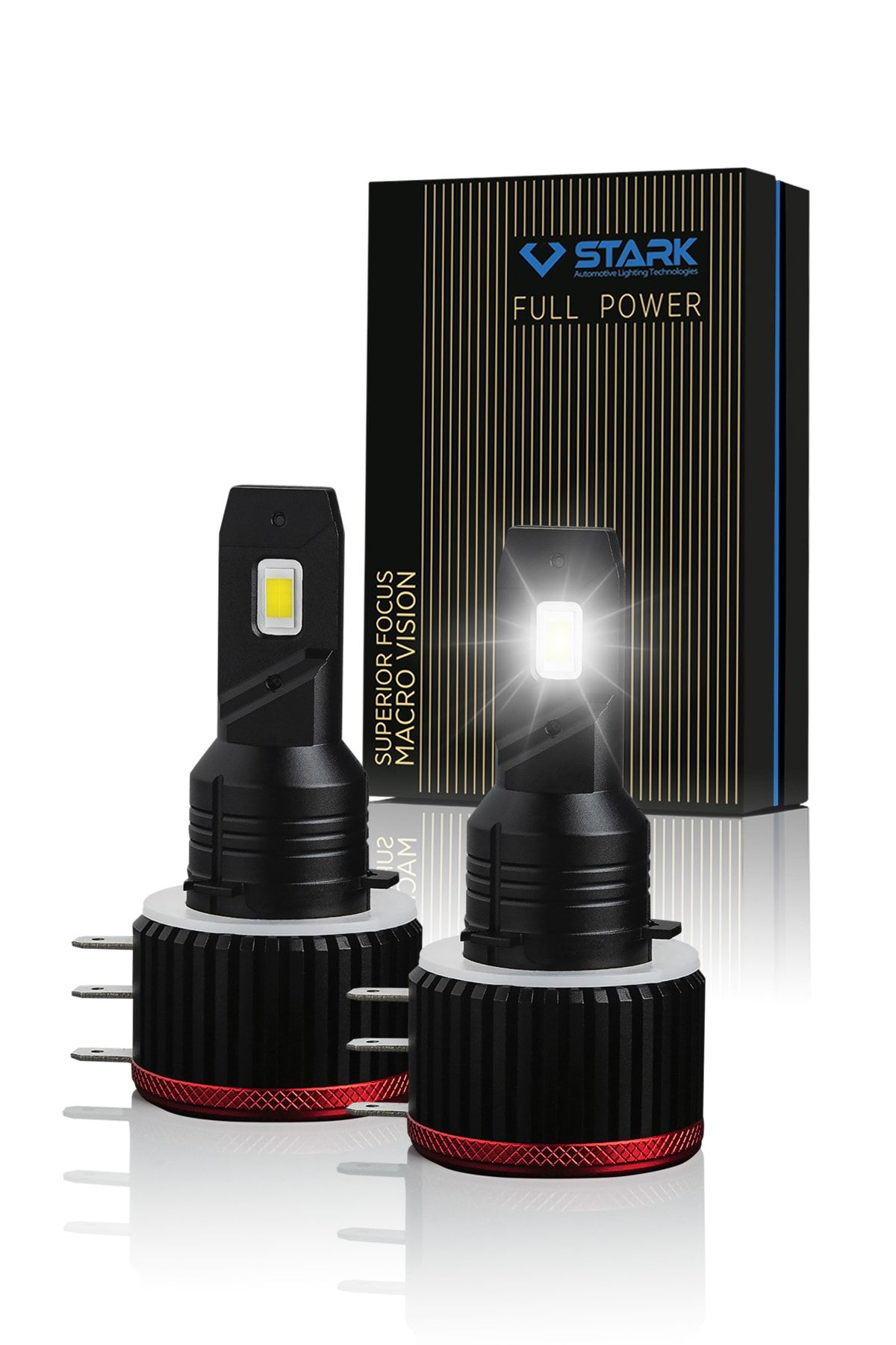 STARK H15 Led Xenon far ampulü Şimşek etkili,Arıza Lambası Yakmaz,Kısa gövde Pro Canbus Full Power serisi