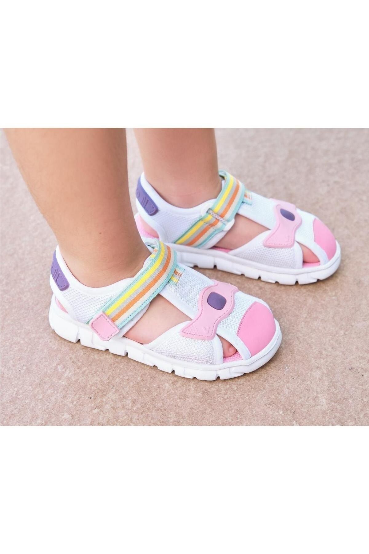 Vicco Flow Hafif Kız Çocuk Beyaz/Pembe Sandalet