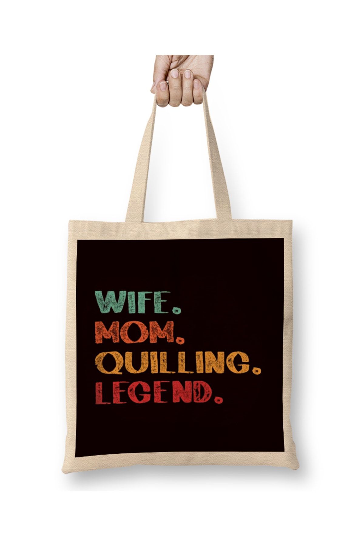 Baskı Dükkanı Wife Mom Quilling Legend Paper Filigree Hobby Craftsman Art Bez Çanta Uzun Saplı