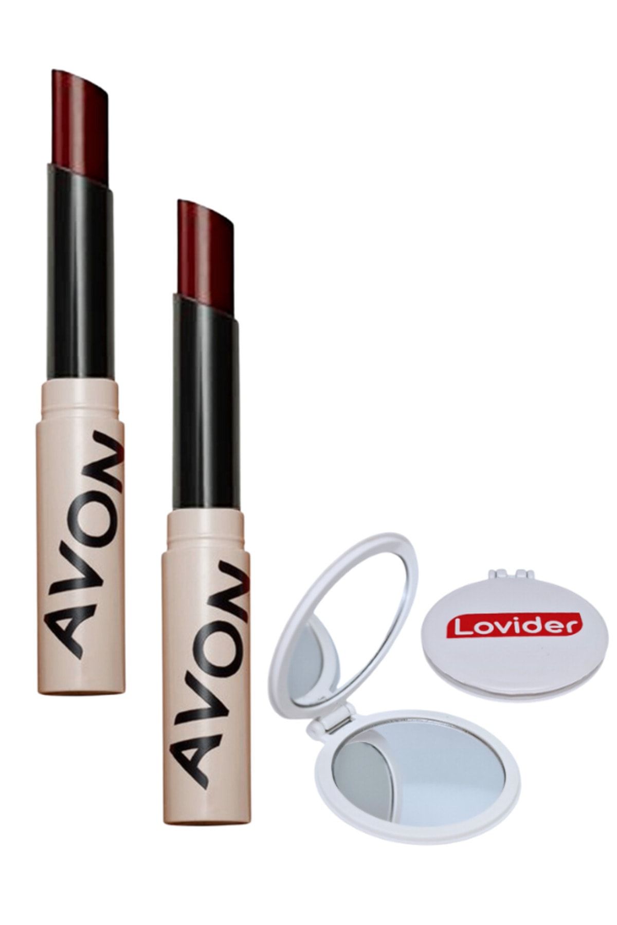 Avon Tinted Lip Balm Renkli Dudak Balmı Plum 2 Adet + Lovider Cep Aynası