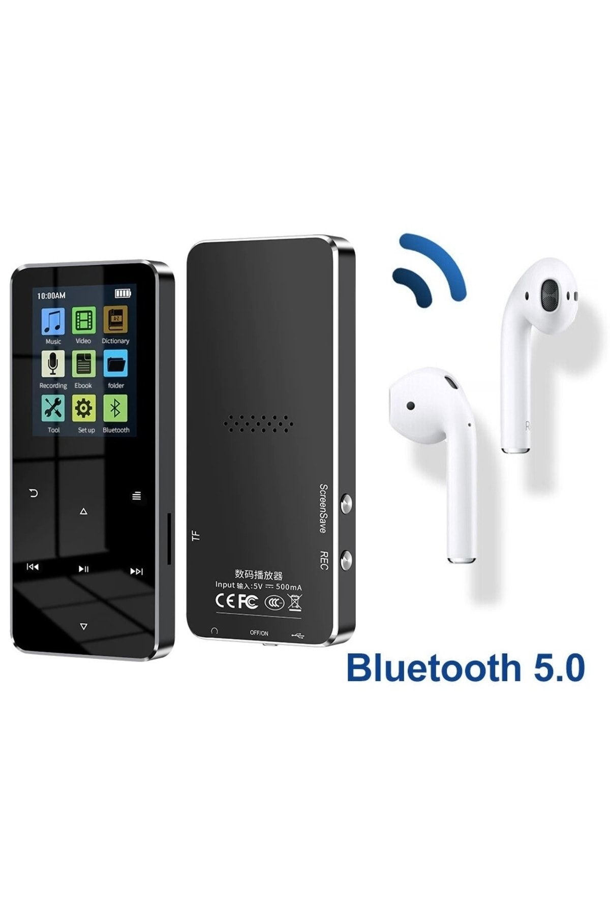 JUNGLEE Bluetooth Lu Mp3-mp4 Çalar Ses Kayıt Fm Radyolu Şarjlı Mp4 Player Dahili Hoparlör 8gb Hafızalı