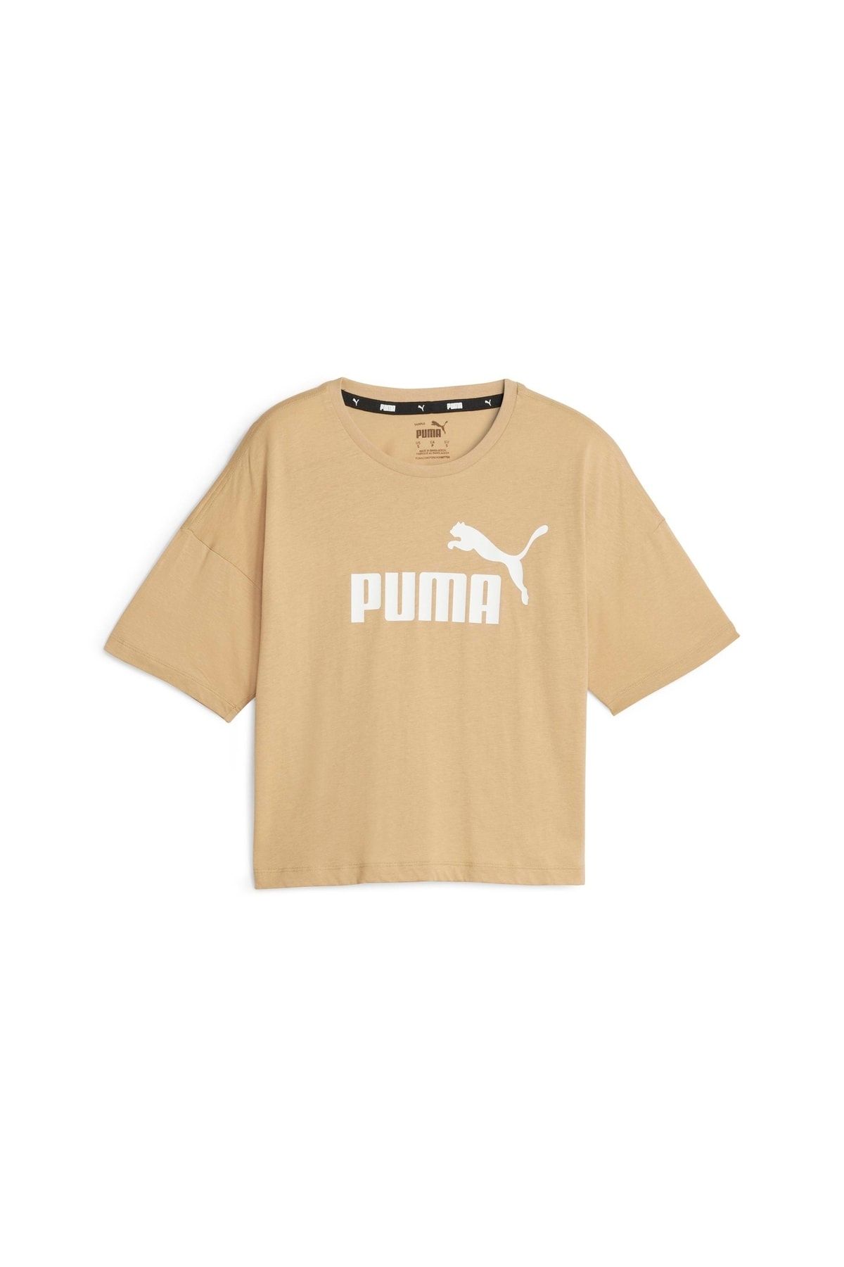 Puma ESS Cropped Logo Tee Sand Dune