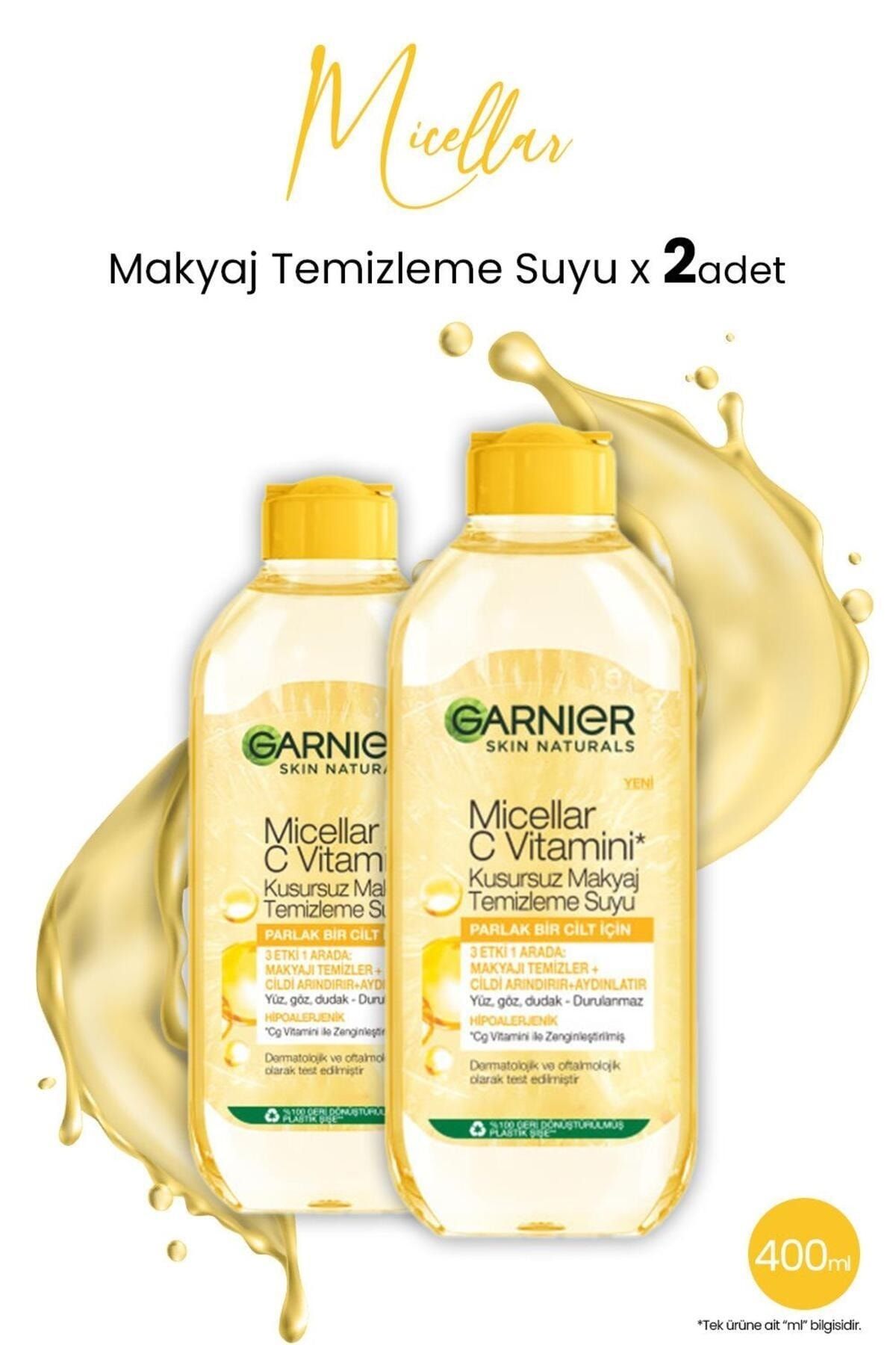 Garnier Micellar Kusursuz Makyaj Temizleme Suyu C Vitamini 400 ml x 2 Adet