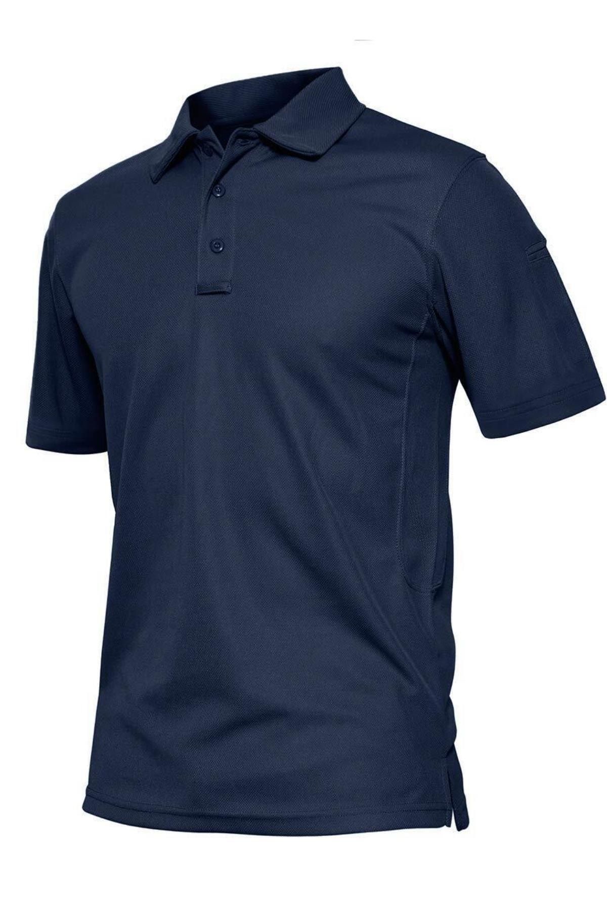 Ghassy Co Erkek Taktik Polo Yaka Gömlek Hızlı Kuruma Nem Emici Performans Pique Jersey Golf T-shirt