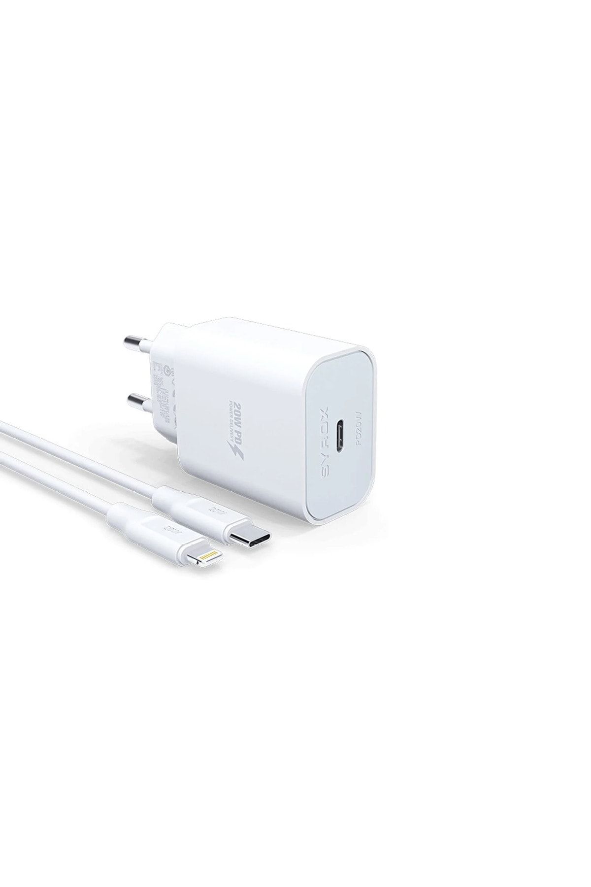 Syrox Apple Iphone 14 Uyumlu Hızlı Şarj Cihazı Lightning 20w Şarj Aleti Seti