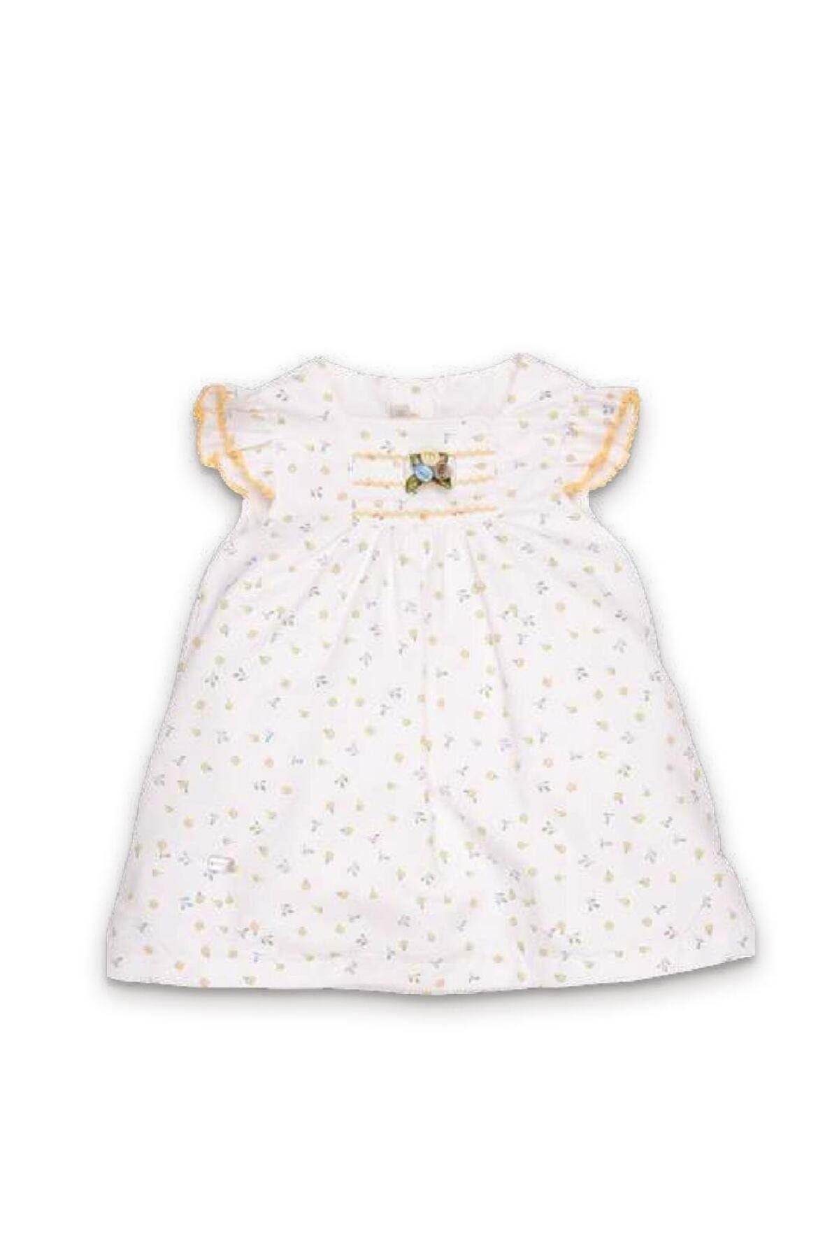 Babydola Gül Detaylı Çiçekli Kız Bebek Bayramlık Elbise 5'li Set Kutulu 11688